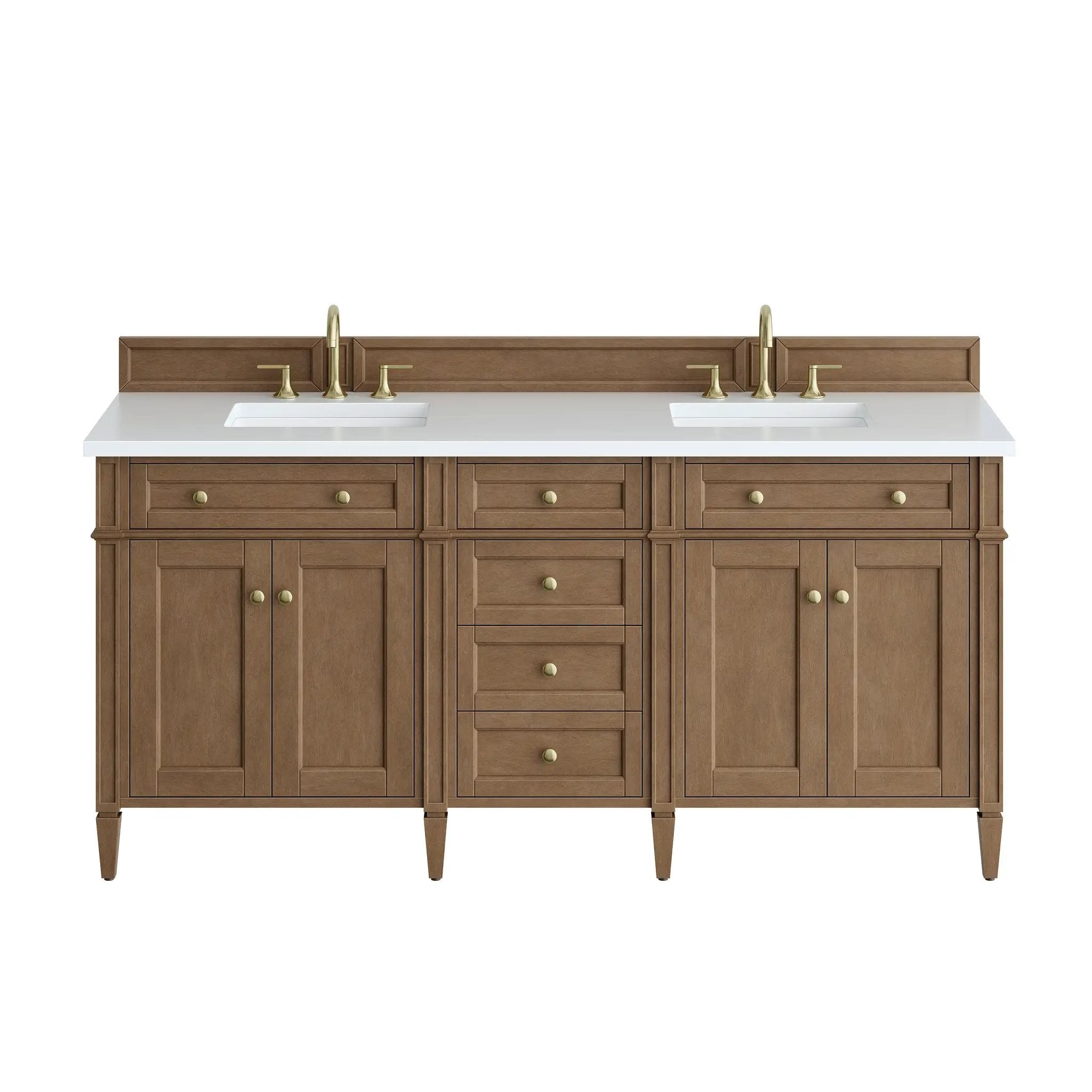 James Martin Brittany 72" Double Vanity Set - Pecan by James Martin Vanities