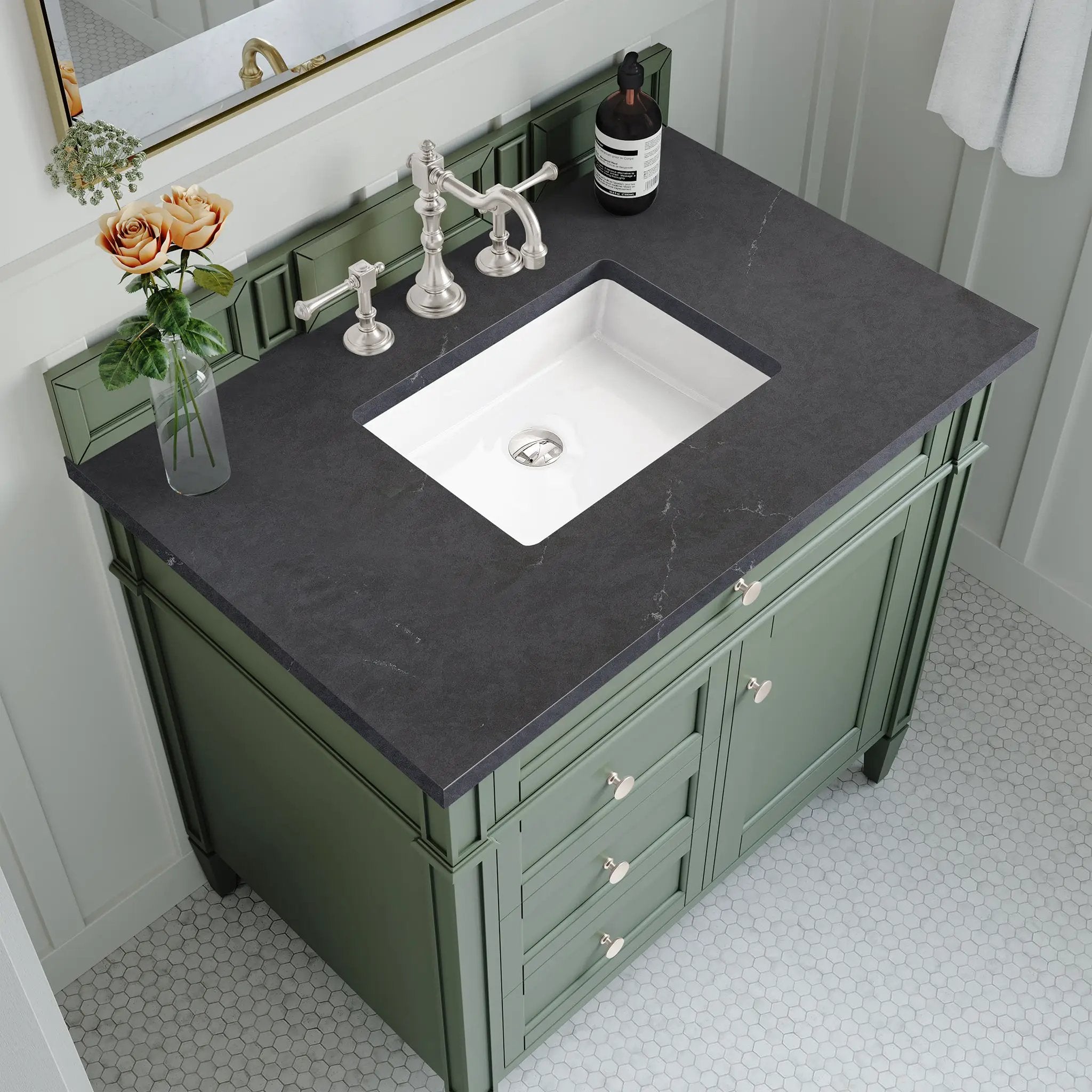 smokey celadon vanity
