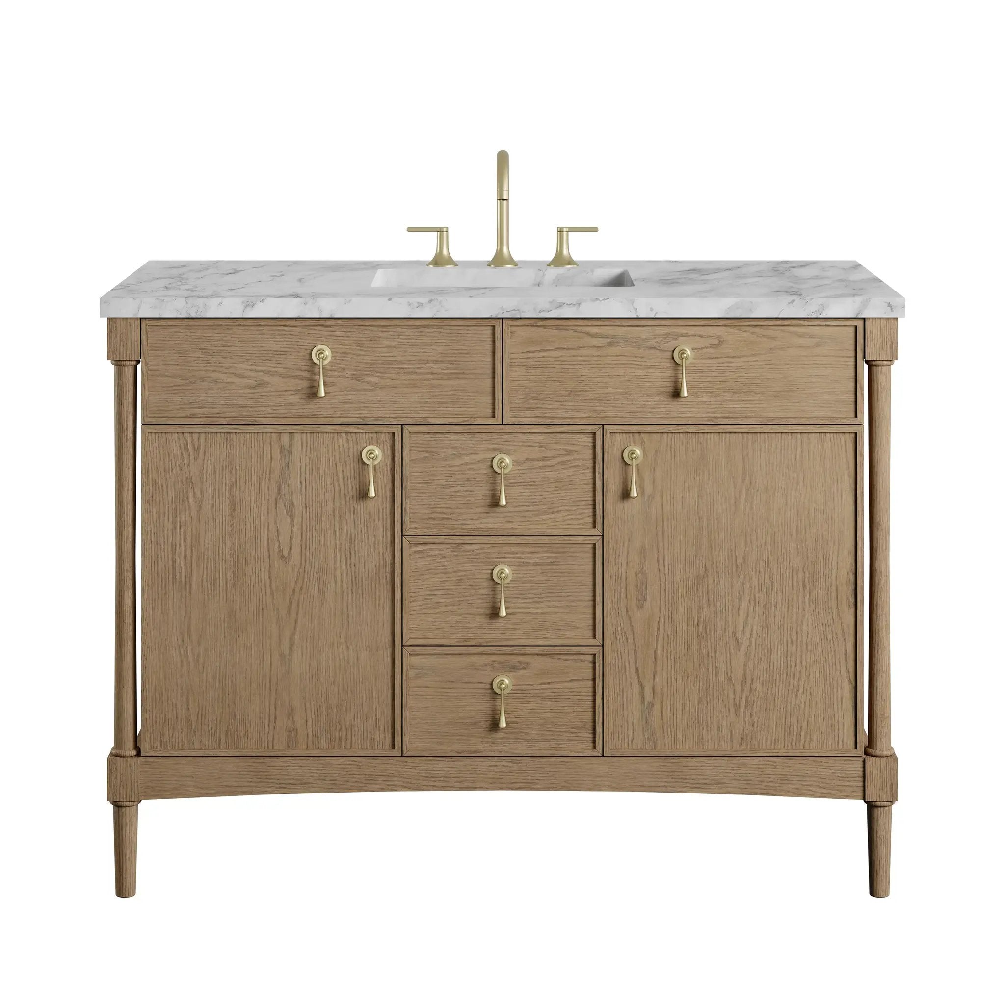 James Martin Kinnsden 48" Single Vanity Set - Weathered Oak by James Martin Vanities