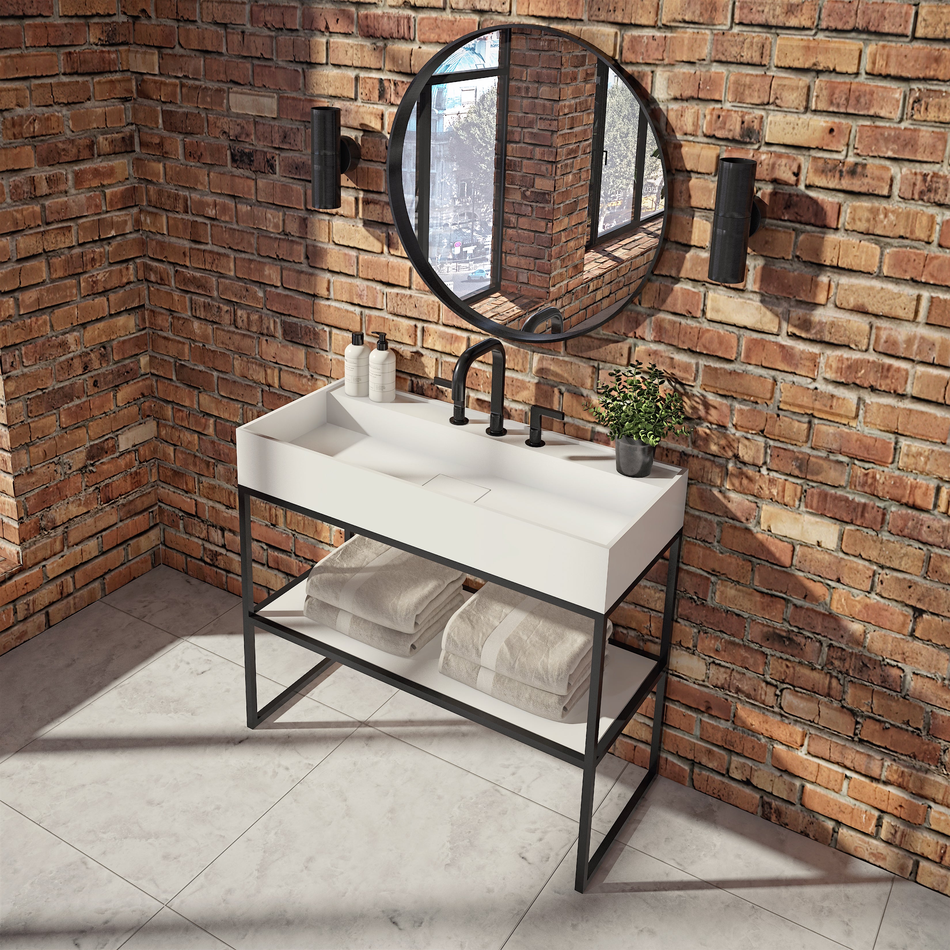 matte white bathroom sink