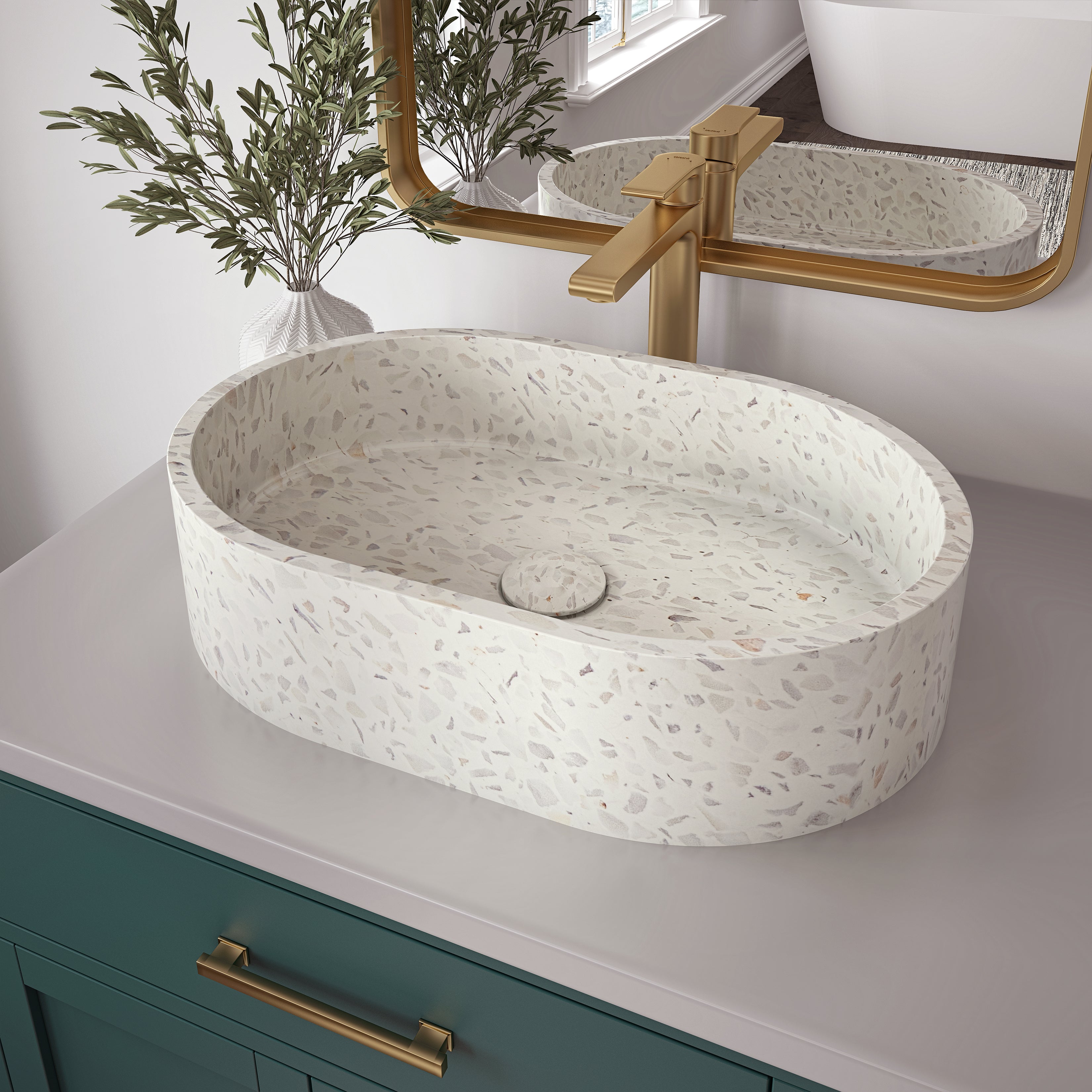 Neptune Lorna Oval Terrazzo Sink