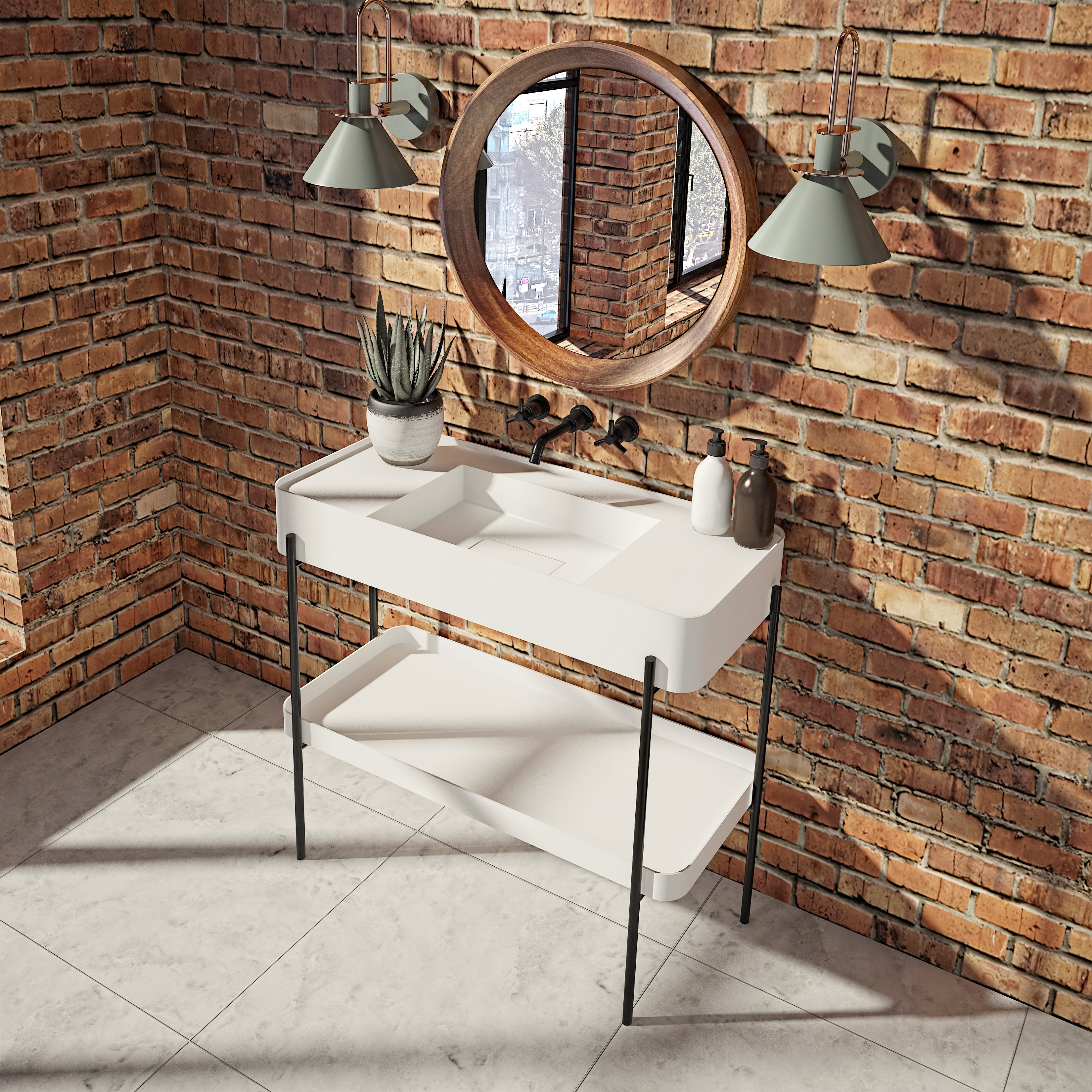 matte white bathroom sink