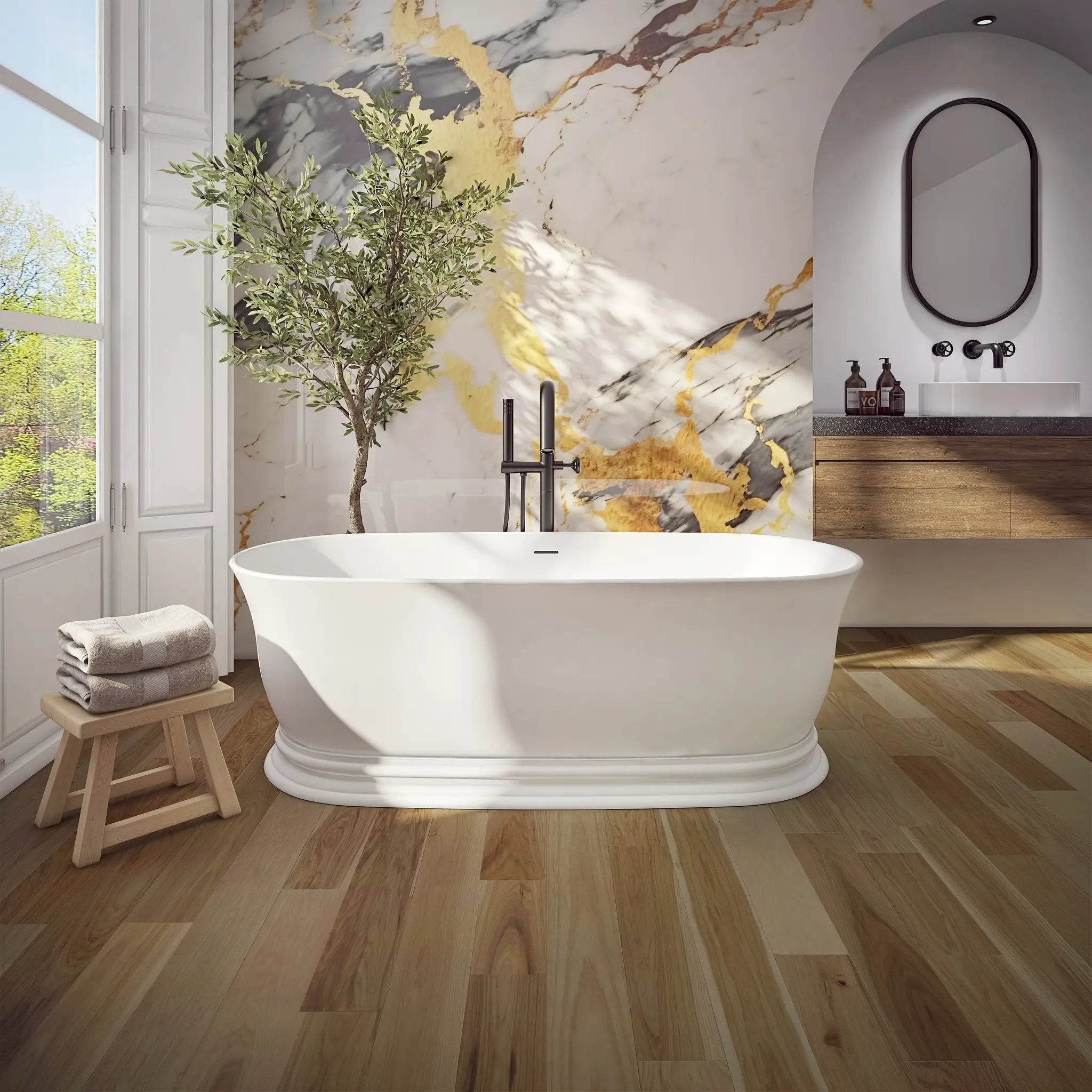 matte white bathtub