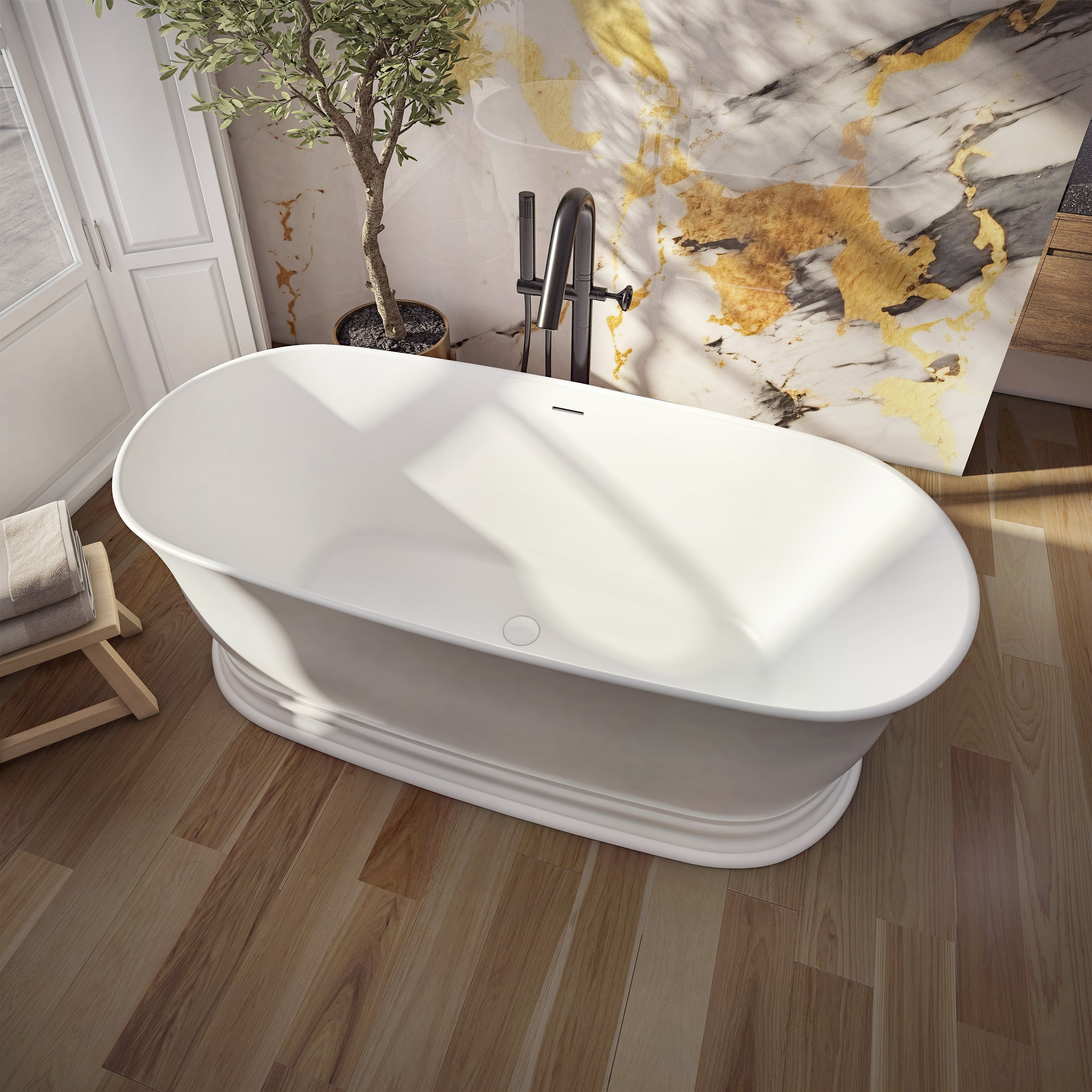 matte white bathtub