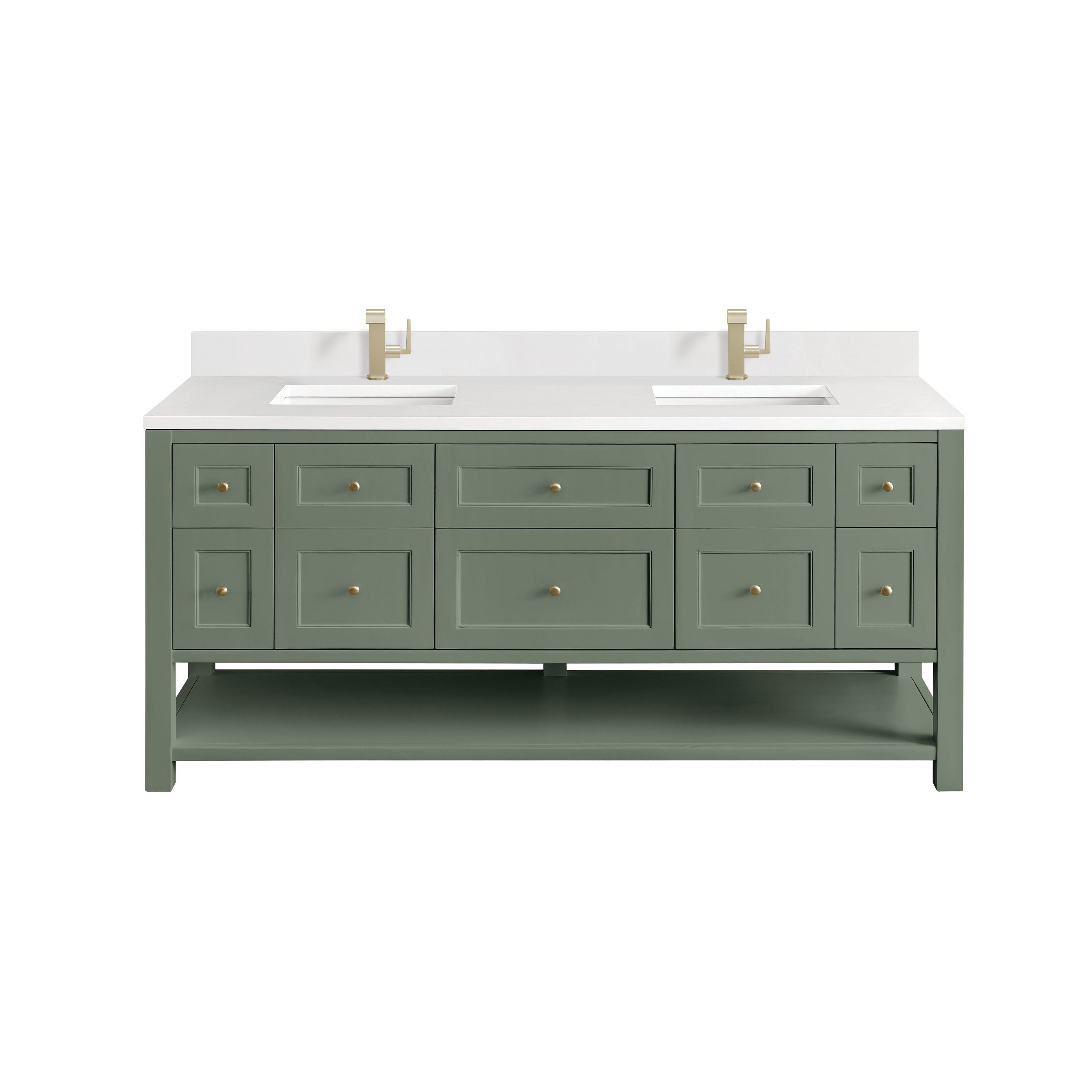 James Martin Vanities Breckenridge 72" Double Vanity - Smokey Celadon