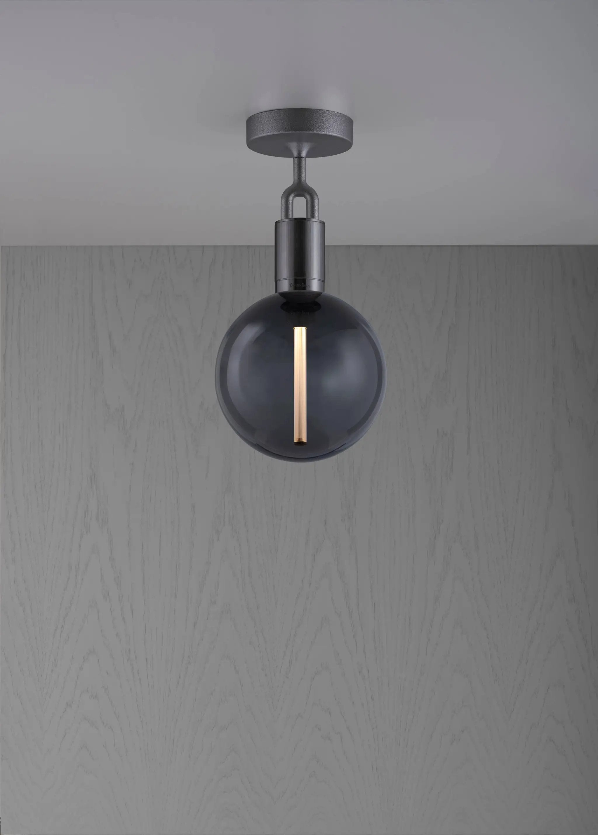 Buster + Punch Forked Ceiling Light Smoked Globe Medium by Buster + Punch