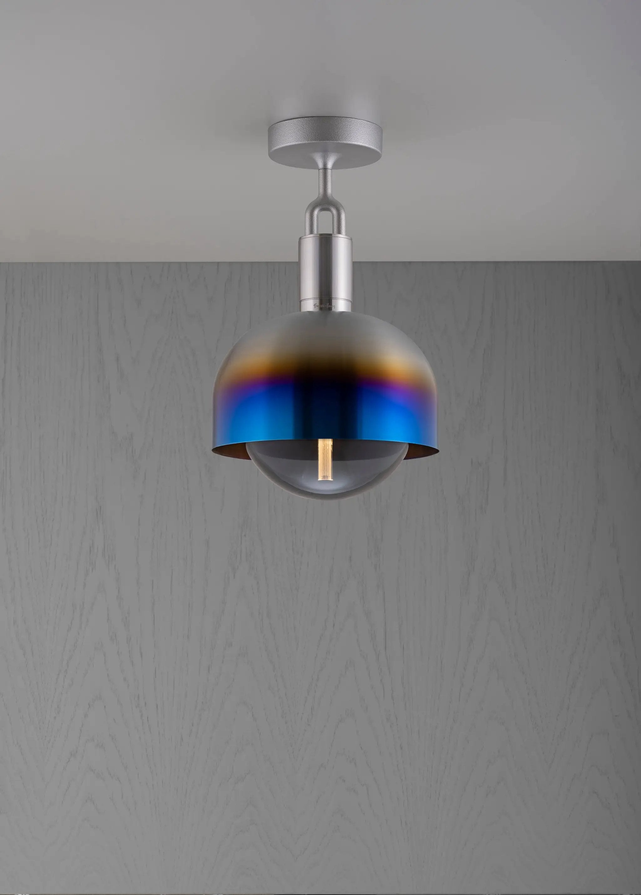 Buster + Punch Forked Ceiling Light Shade Smoked Globe Medium by Buster + Punch