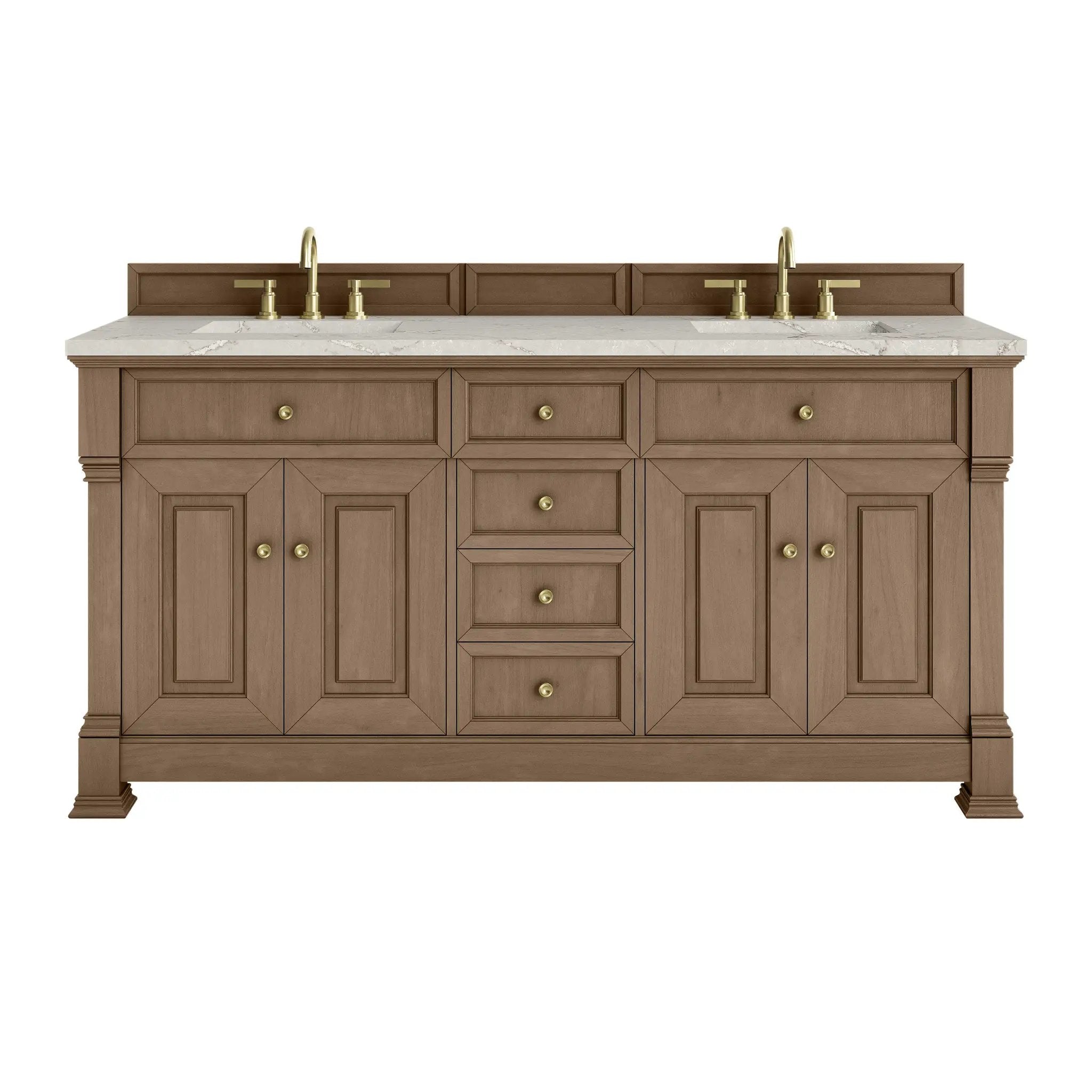 James Martin Brookfield 72" Double Vanity Set - Pecan by James Martin Vanities
