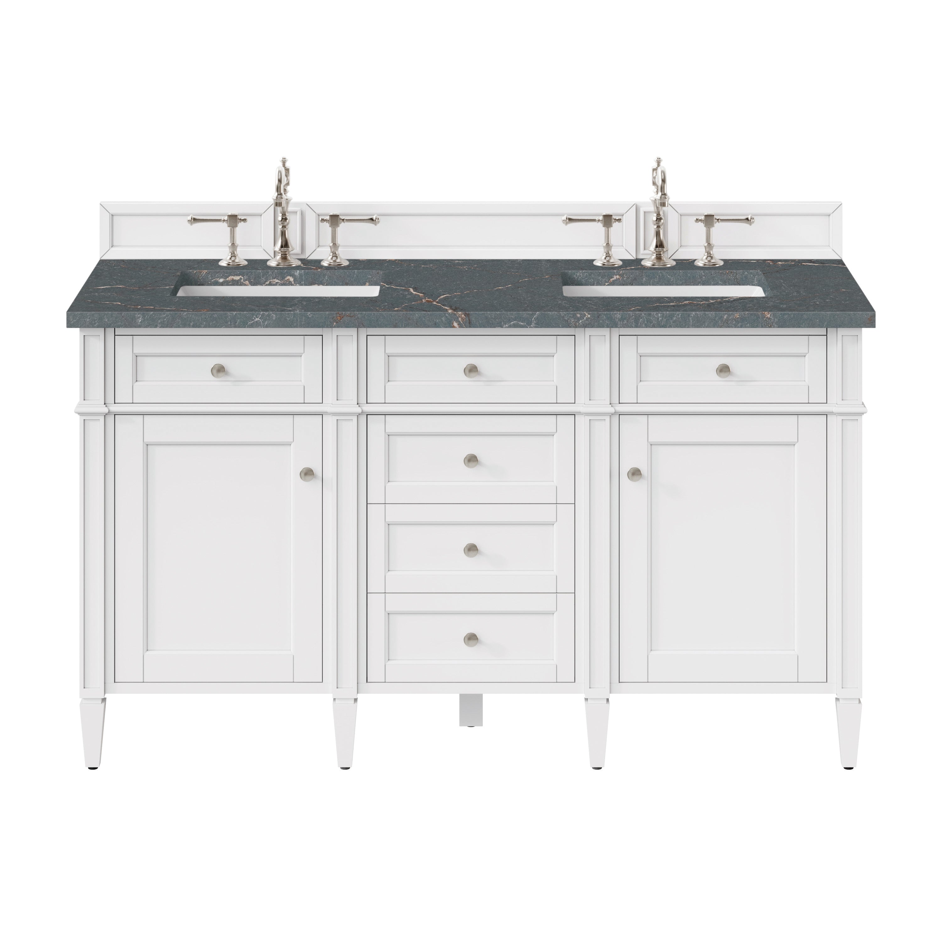 James Martin Vanities Brittany 60" Double Vanity - Bright White