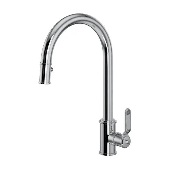 polished chrome kitchen faucet