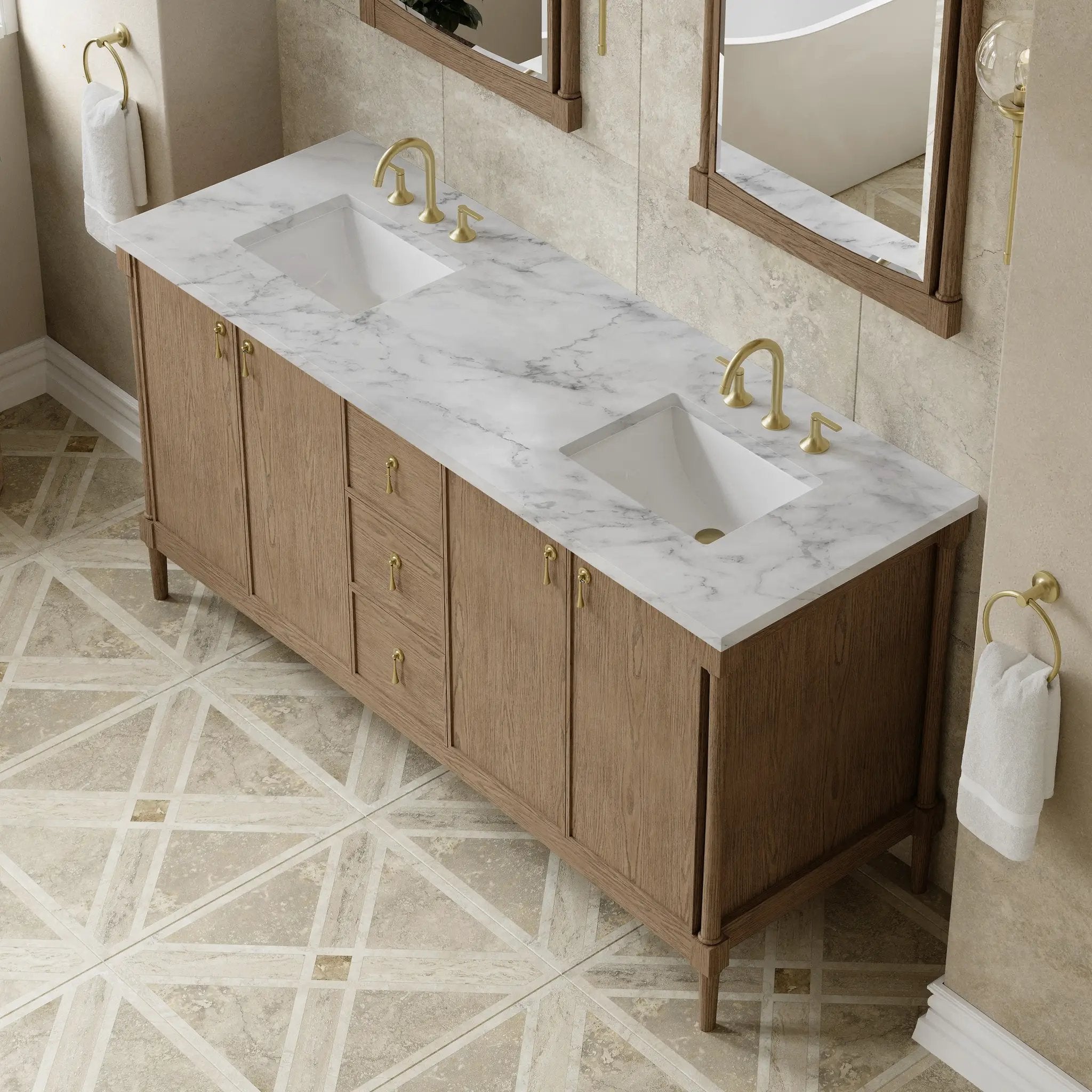 weathered oak vanity