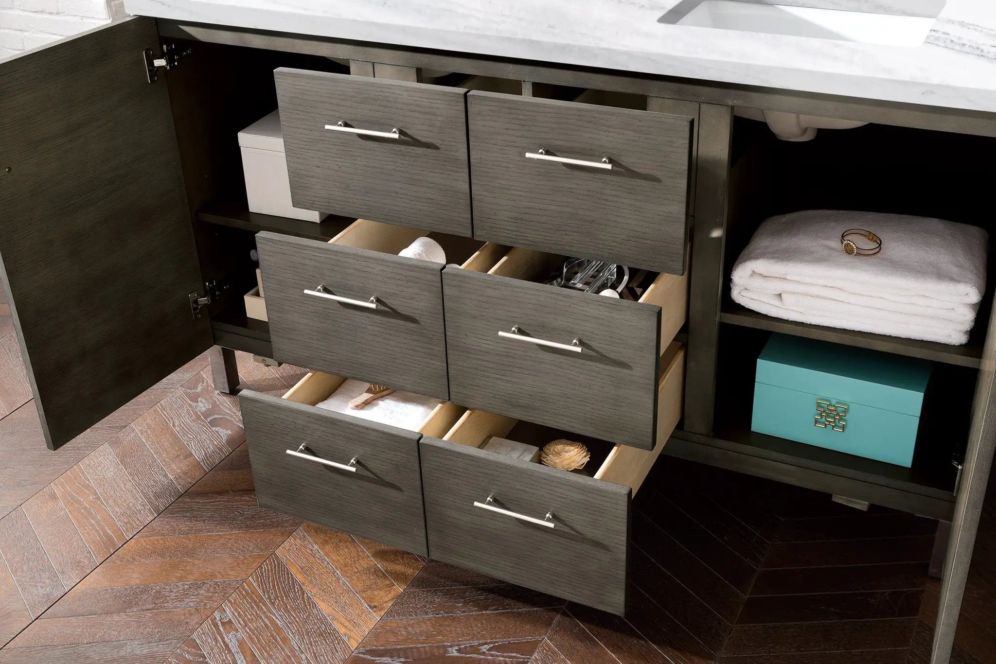 silver oak vanity