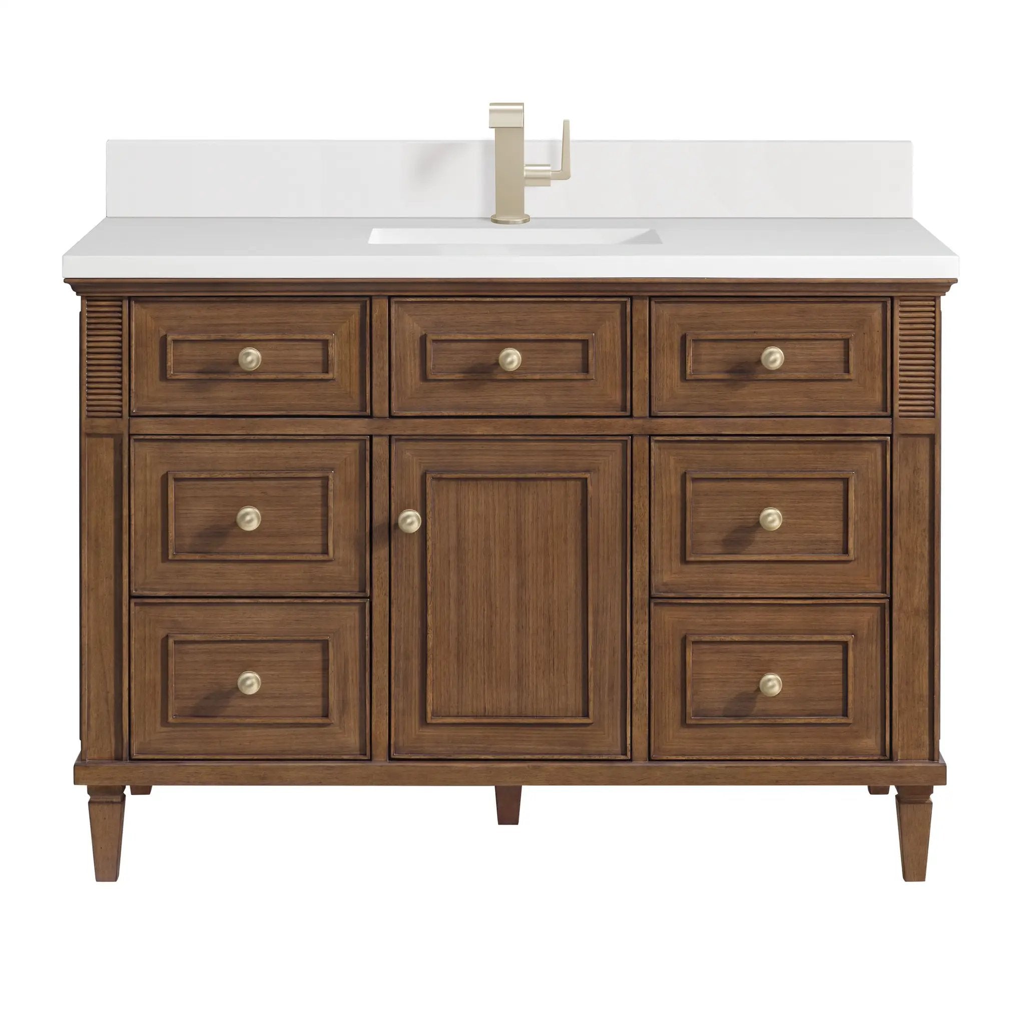 James Martin Lorelai 48" Single Vanity Set - Mid-Century Walnut by James Martin Vanities