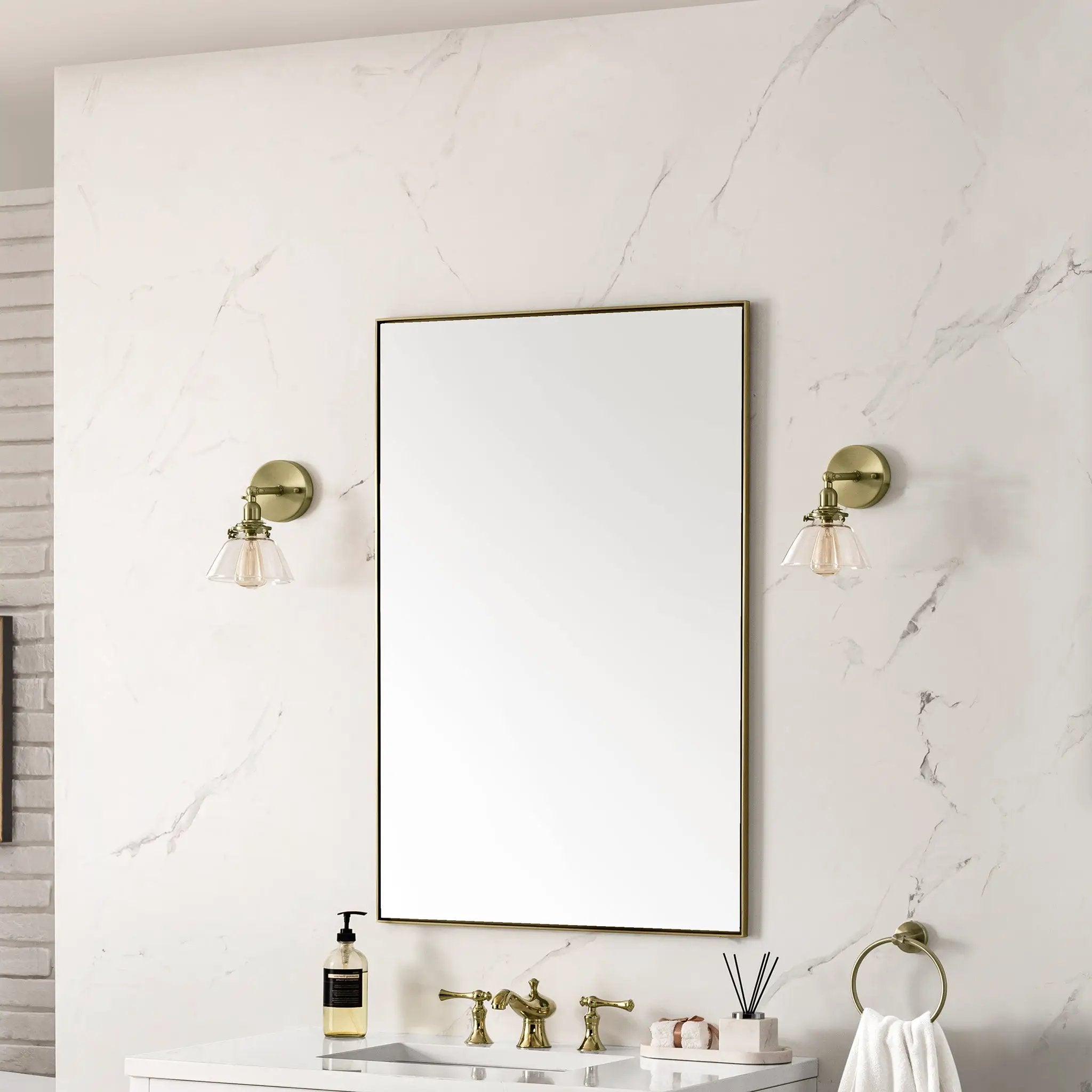 champagne brass mirror