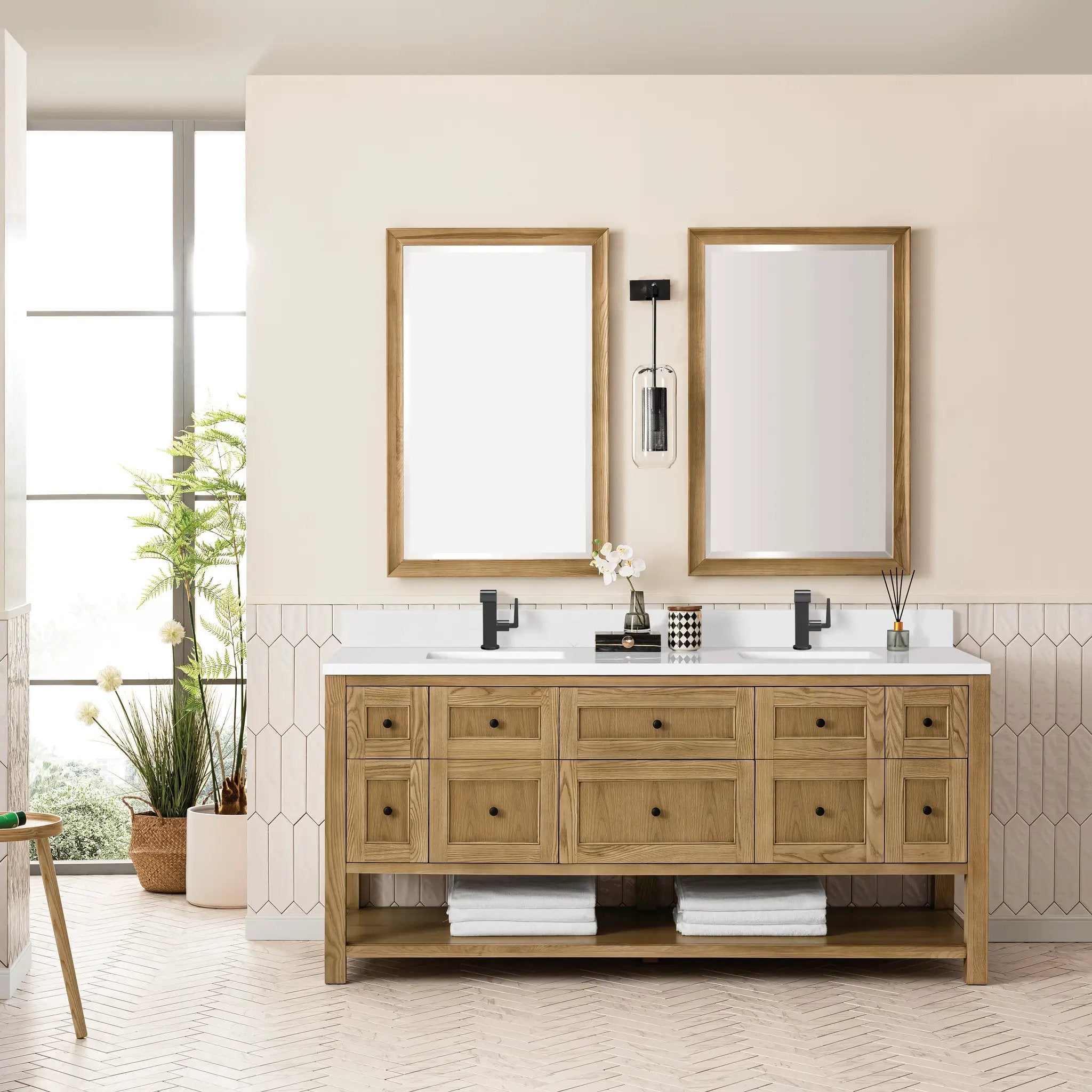 light natural oak vanity