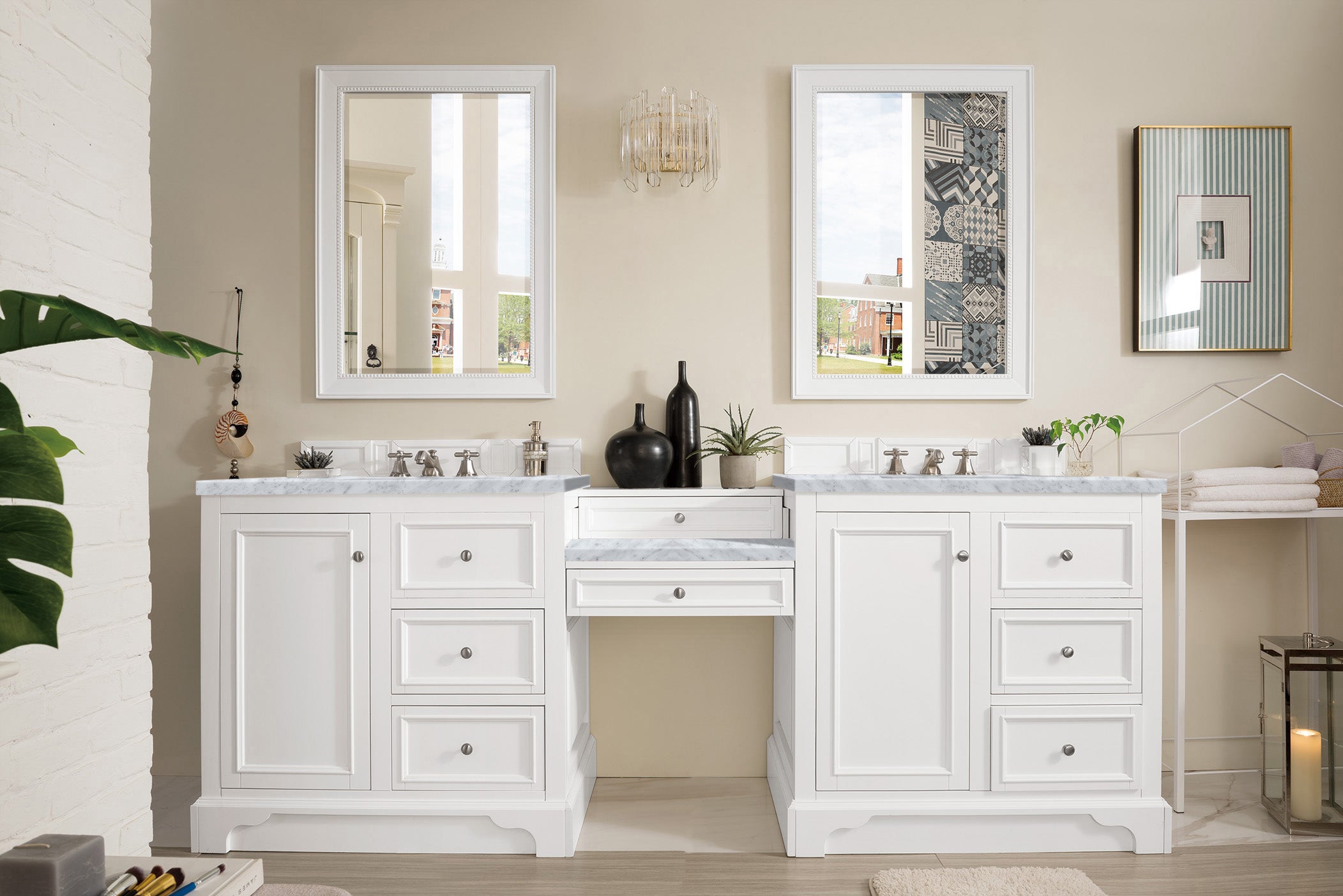 James Martin Vanities De Soto 94" Double Vanity Set - Bright White