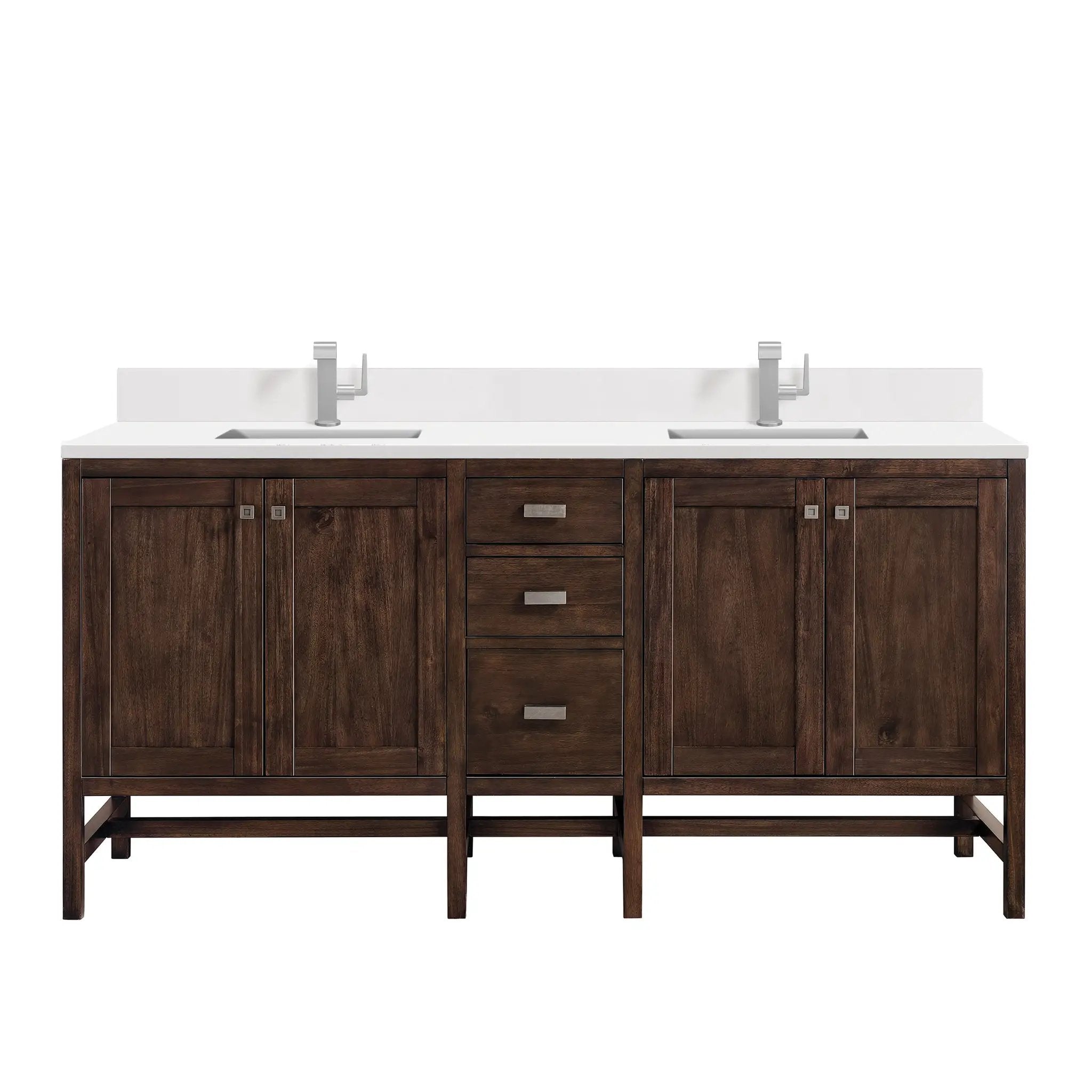 mid-century acacia vanity