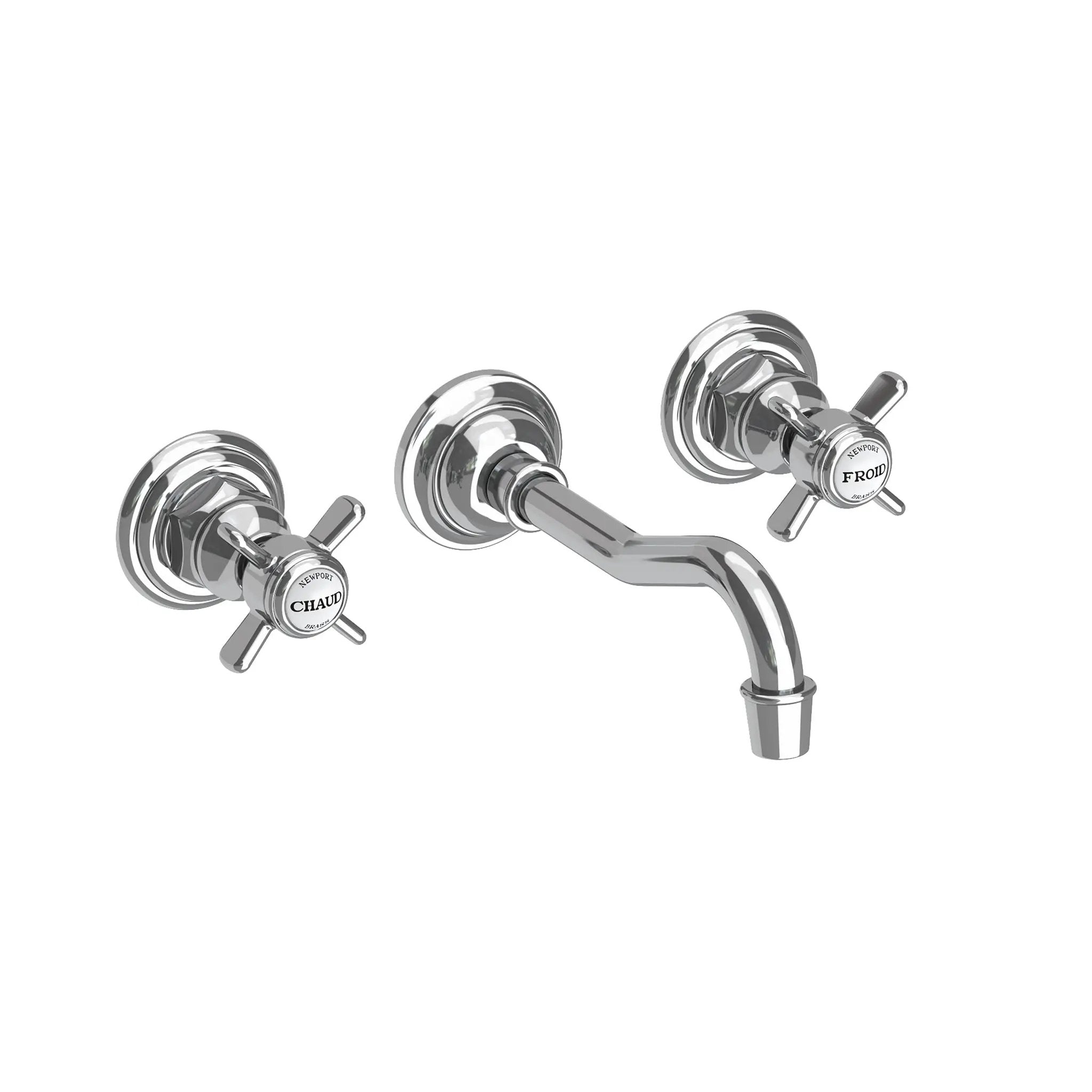 polished chrome lavatory faucet