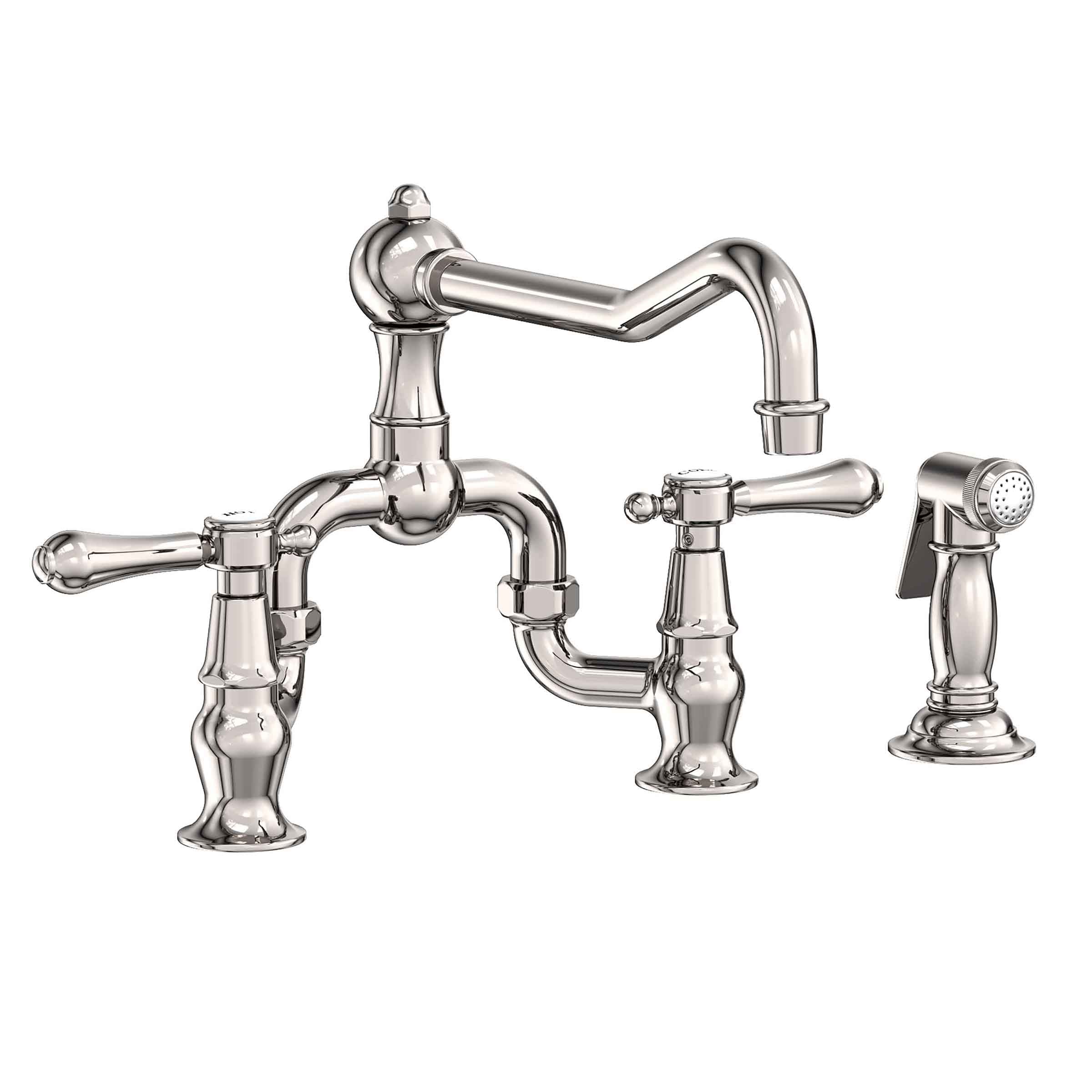 Newport Brass Chesterfield Kitchen Bridge Faucet with Side Spray