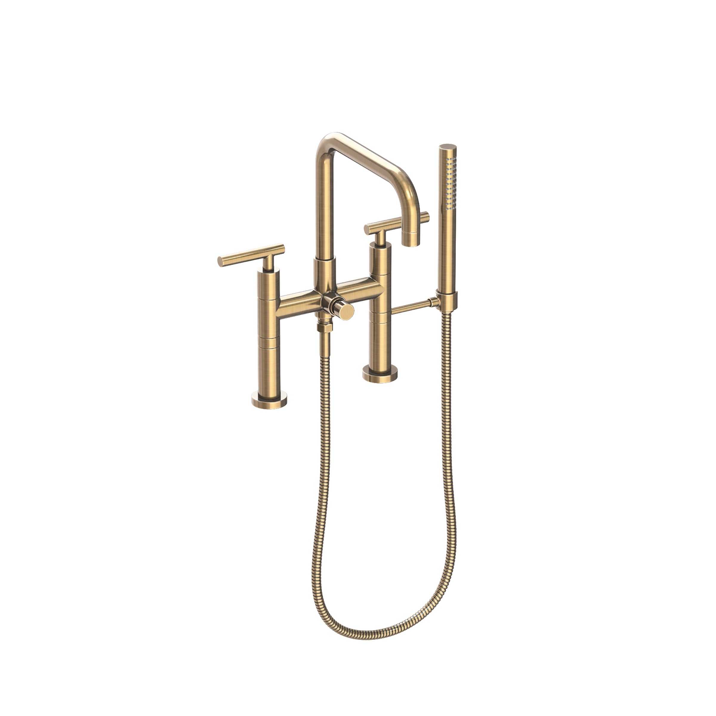 Newport Brass East Square Exposed Tub & Hand Shower Set - Deck Mount