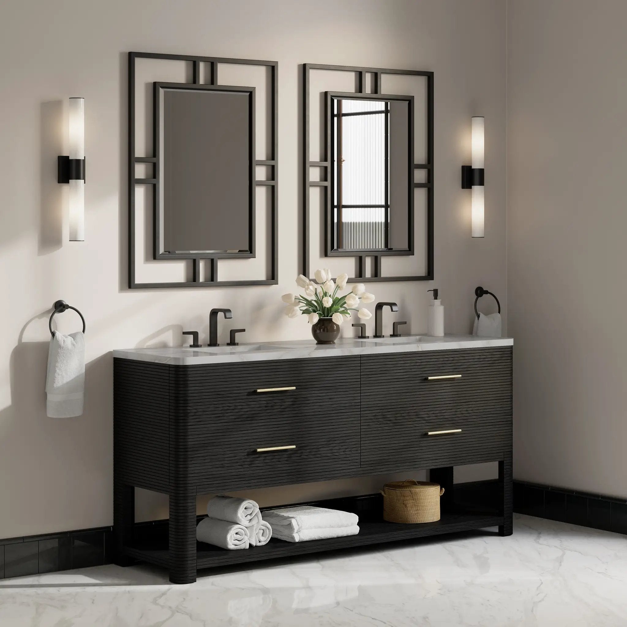 carbon oak vanity