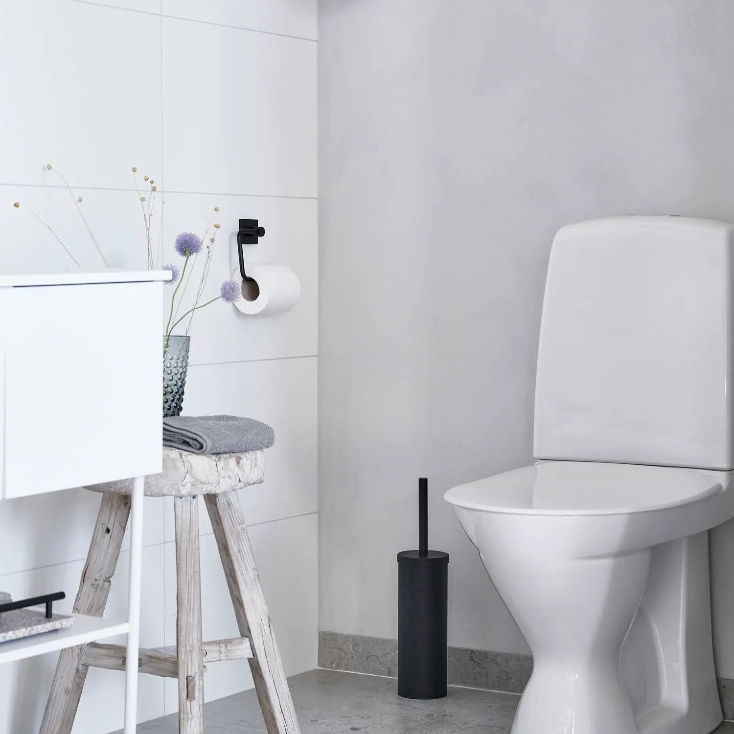 polished chrome toilet roll holder
