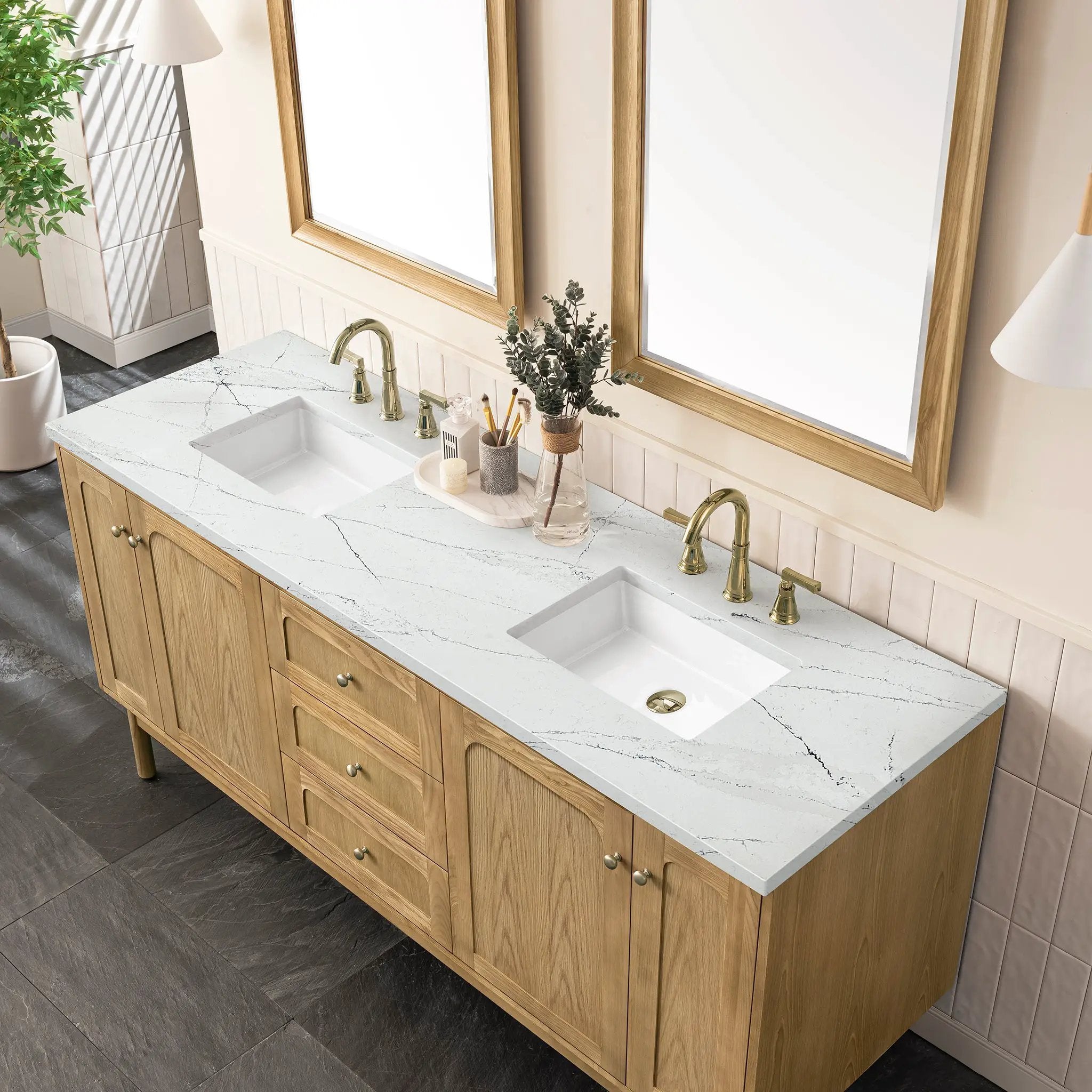light natural oak vanity