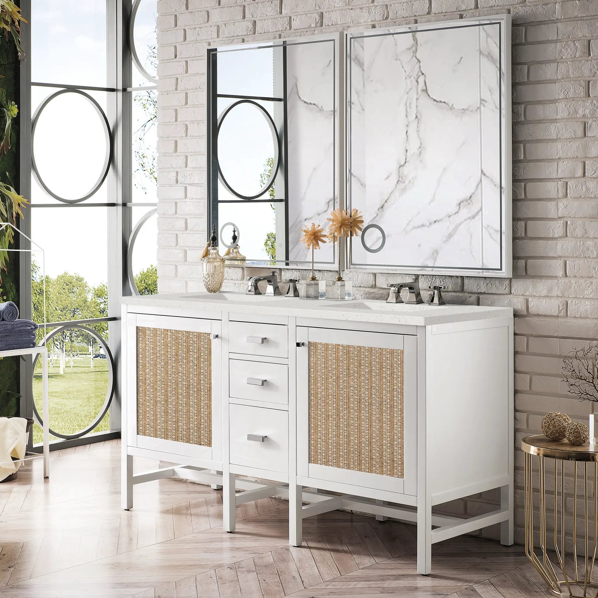 glossy white vanity