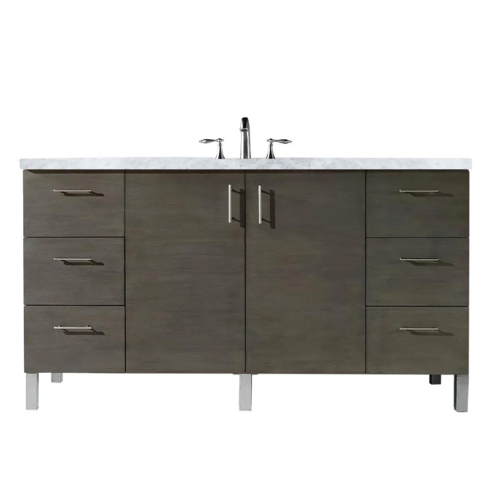 James Martin Metropolitan 60" Single Vanity Set - Silver Oak by James Martin Vanities