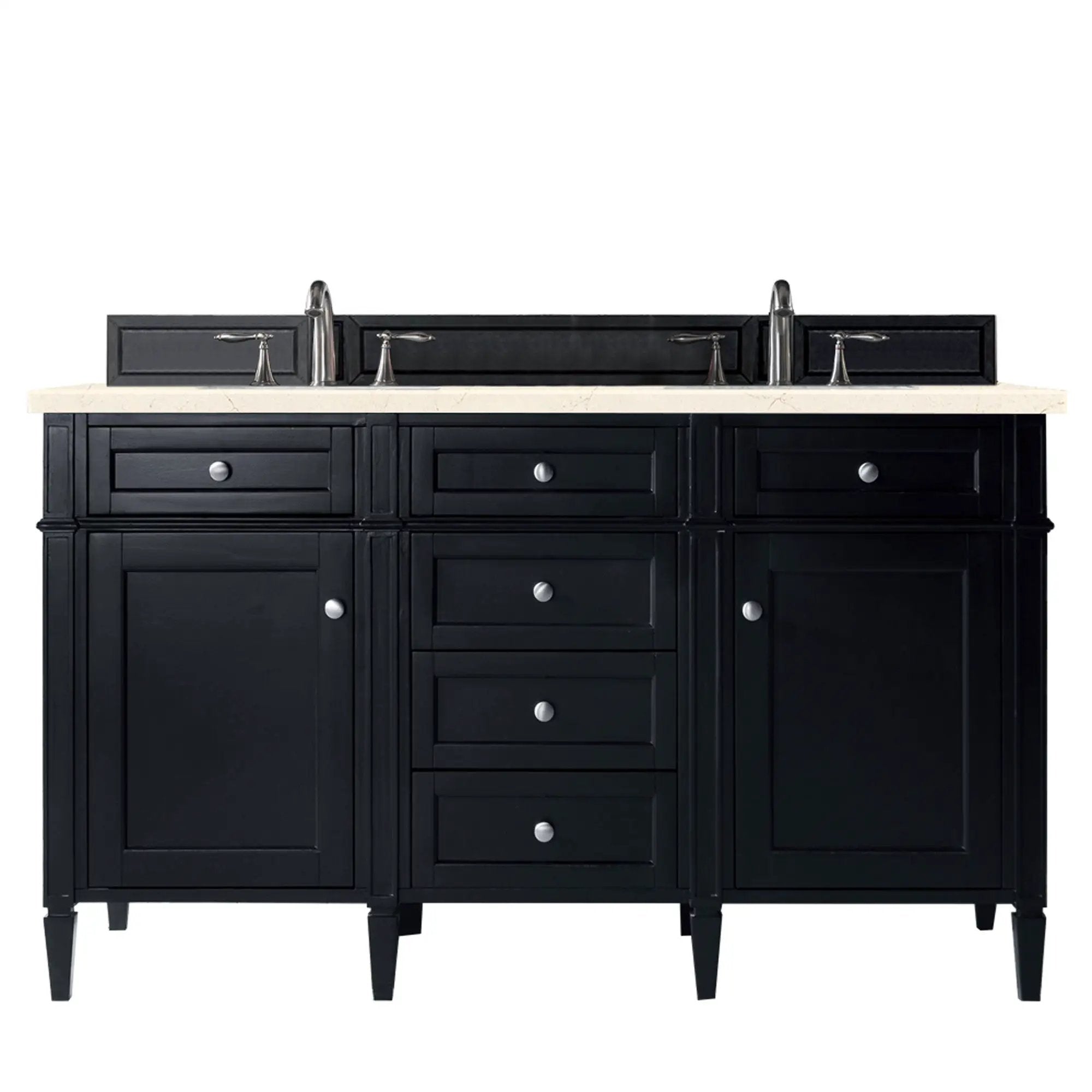 James Martin Brittany 60" Double Vanity Set - Black Onyx by James Martin Vanities