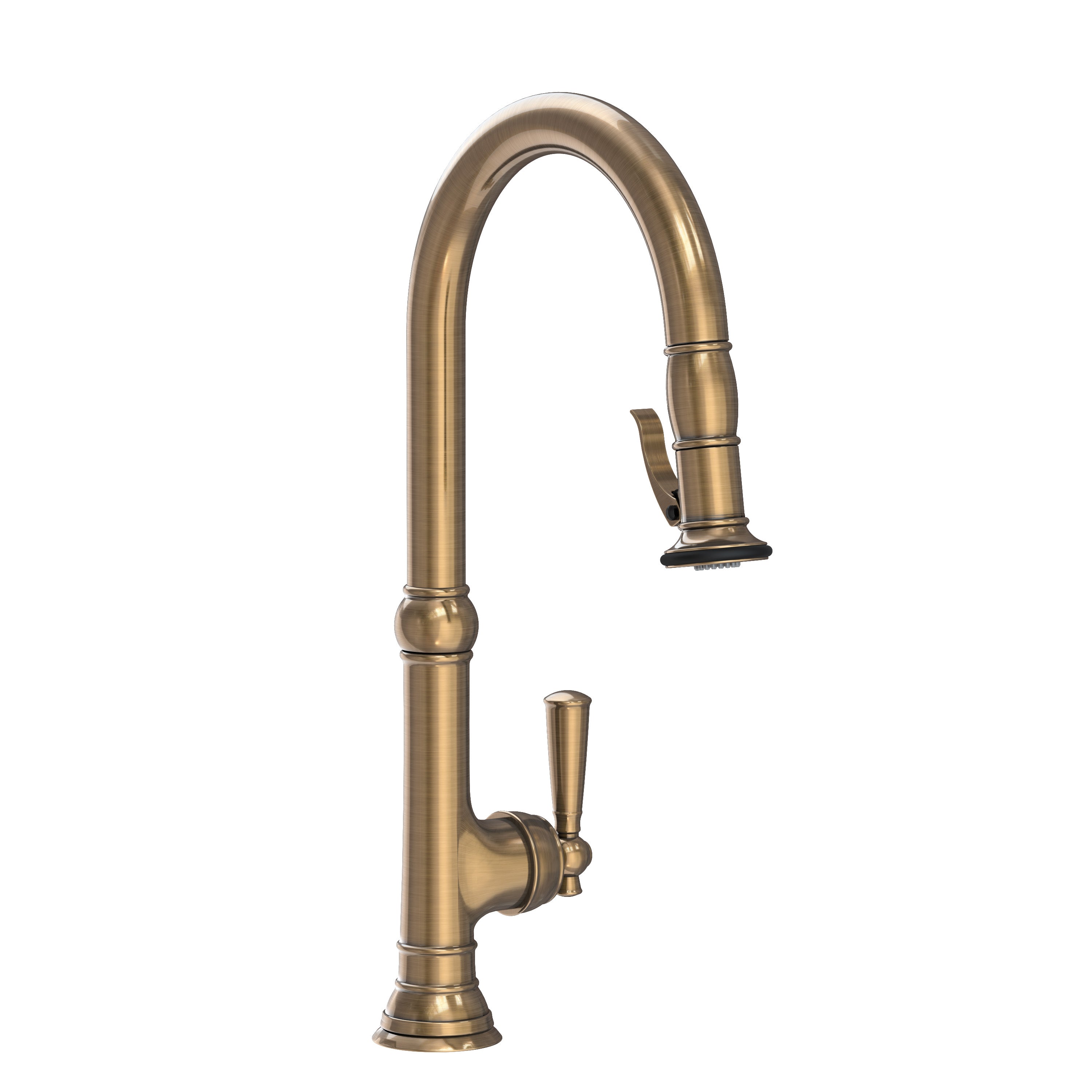 Newport Brass Jacobean Pull-Down Kitchen Faucet with Lever Controled Spray