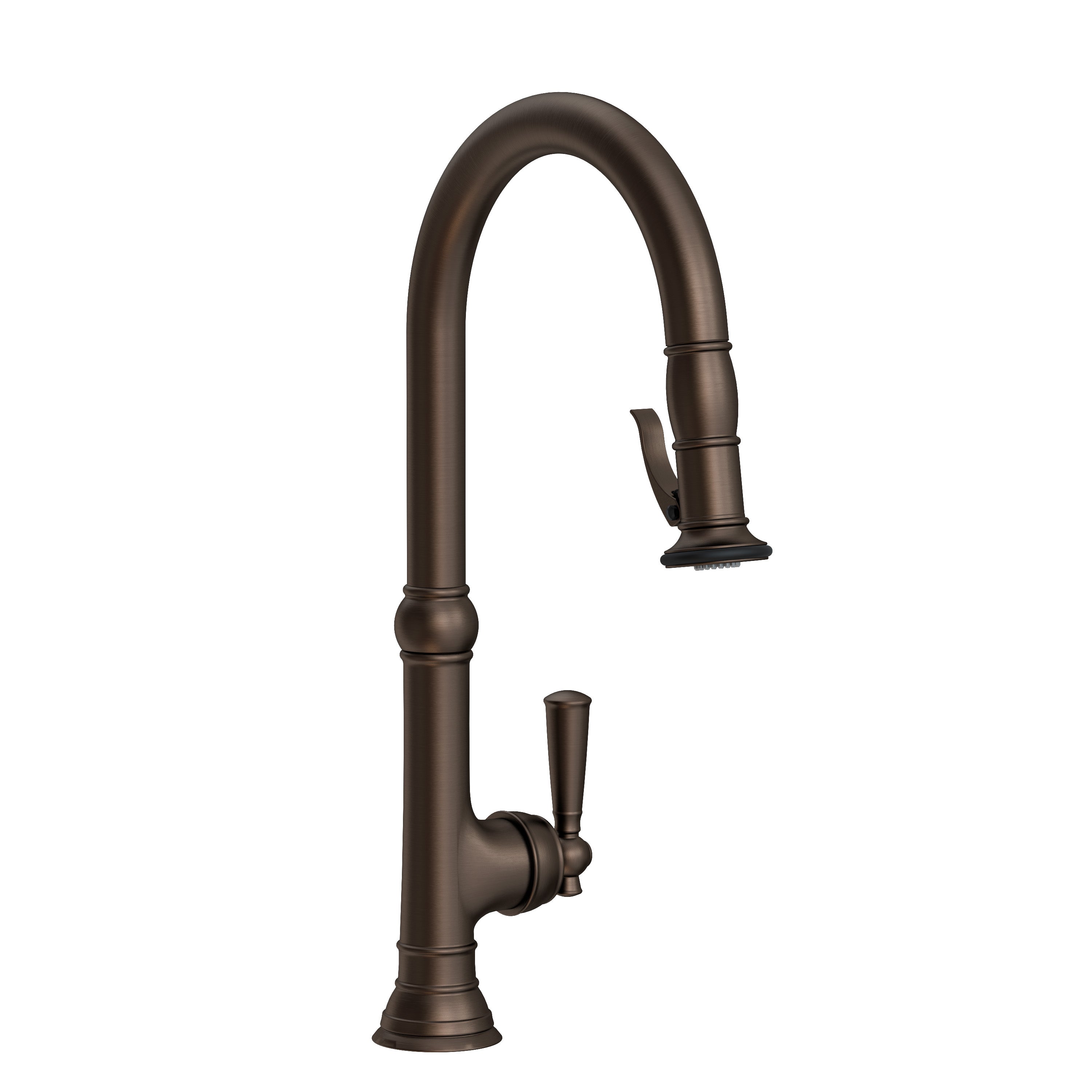 Newport Brass Jacobean Pull-Down Kitchen Faucet with Lever Controled Spray