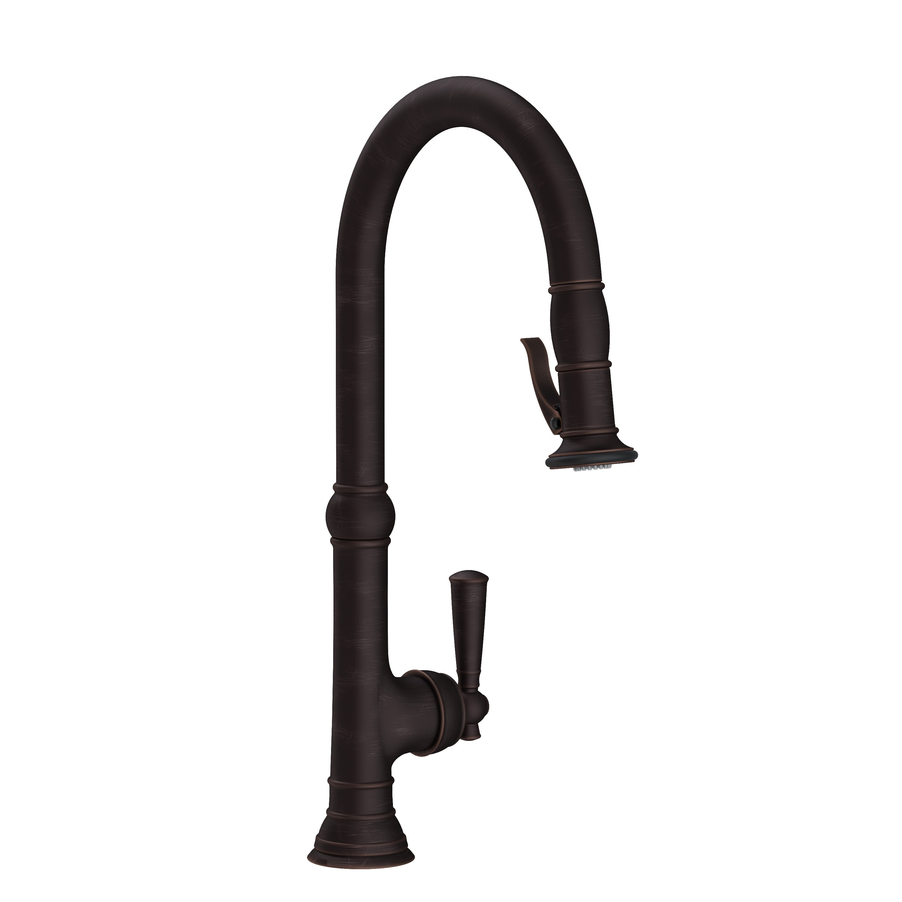 Newport Brass Jacobean Pull-Down Kitchen Faucet with Lever Controled Spray