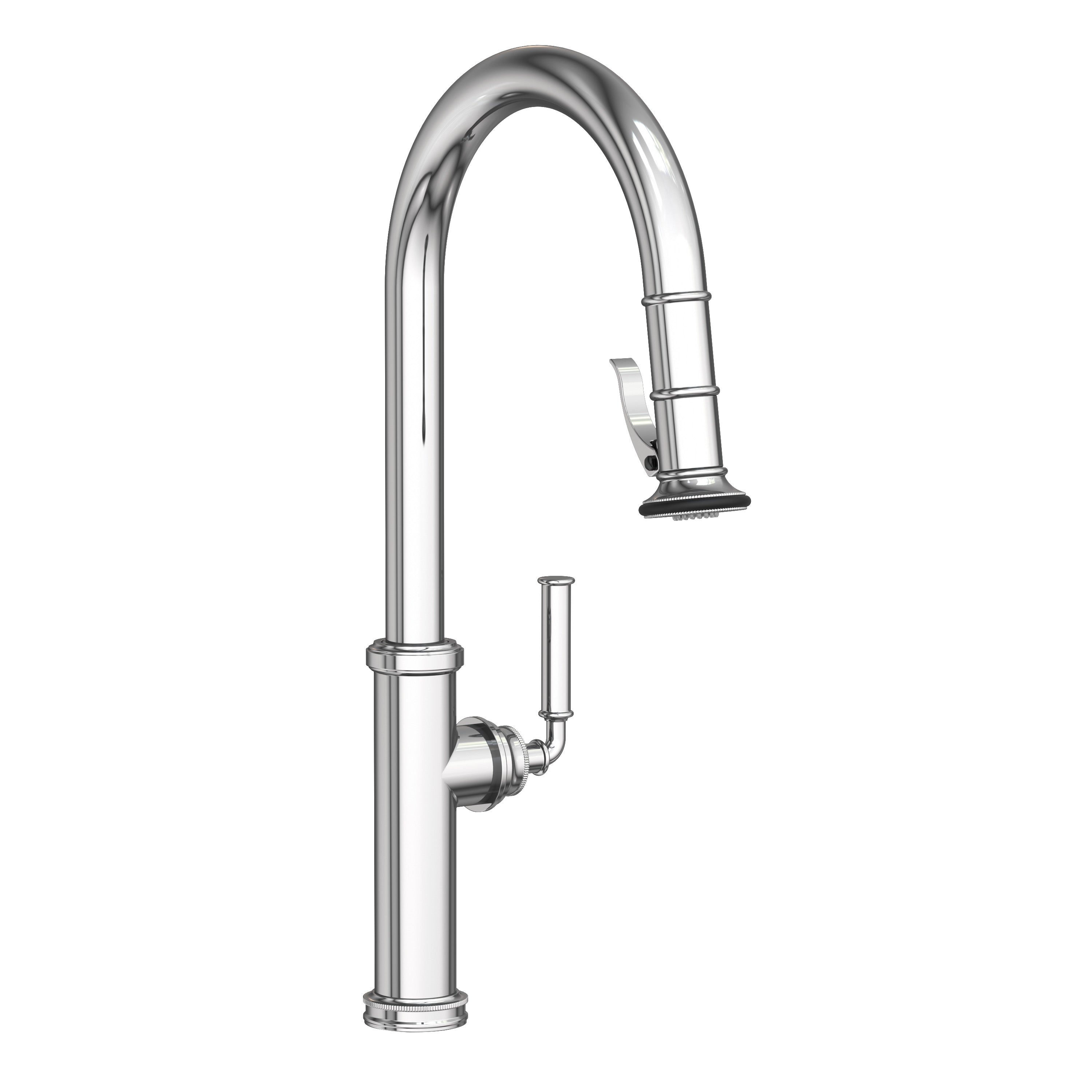 polished chrome kitchen faucet
