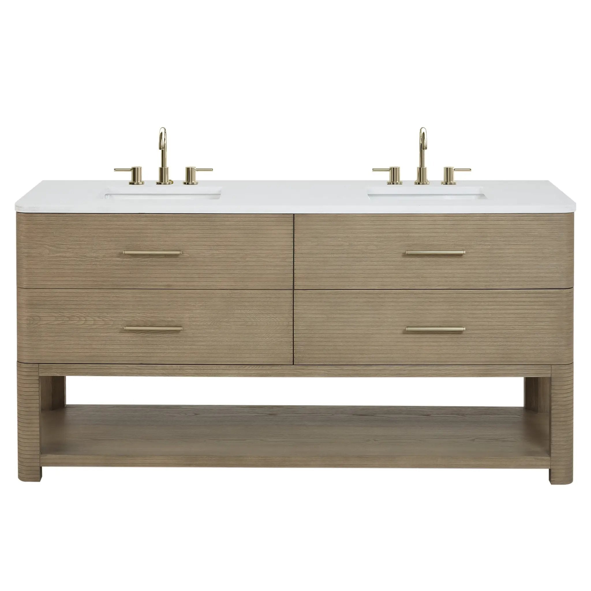 James Martin Lucian 72" Double Vanity Set - Pebble Oak by James Martin Vanities