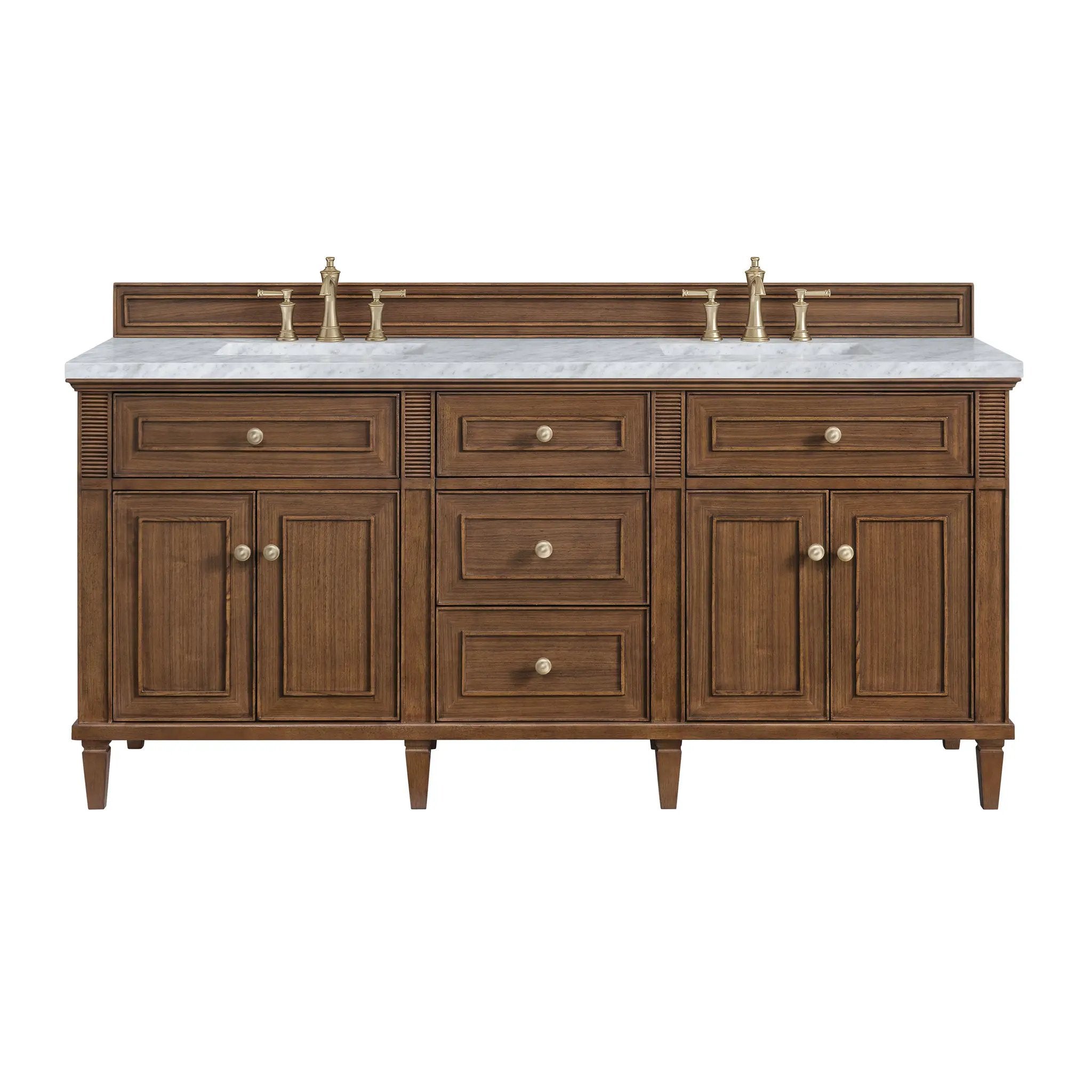 James Martin Lorelai 72" Double Vanity Set - Mid-Century Walnut by James Martin Vanities