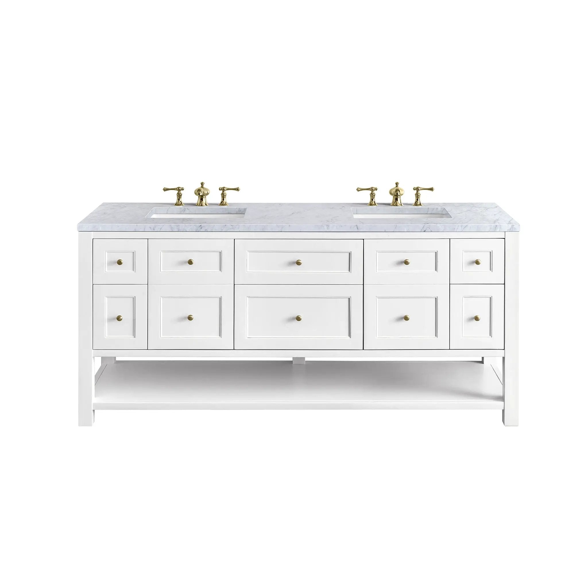 James Martin Breckenridge 72" Double Vanity Set - Bright White by James Martin Vanities