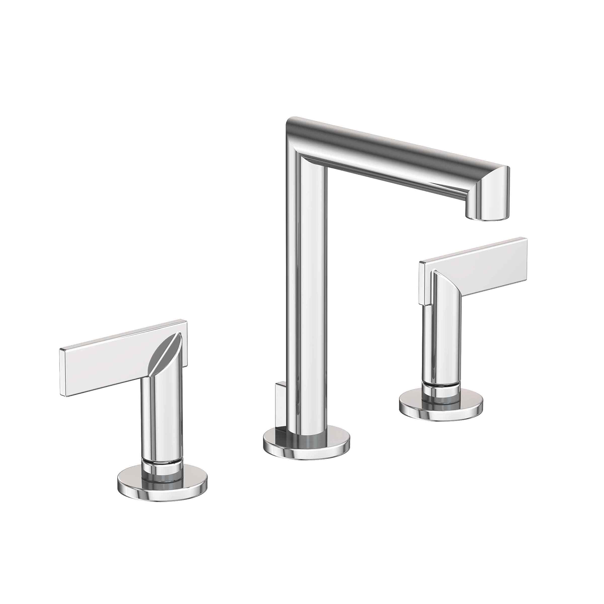 polished chrome lavatory faucet