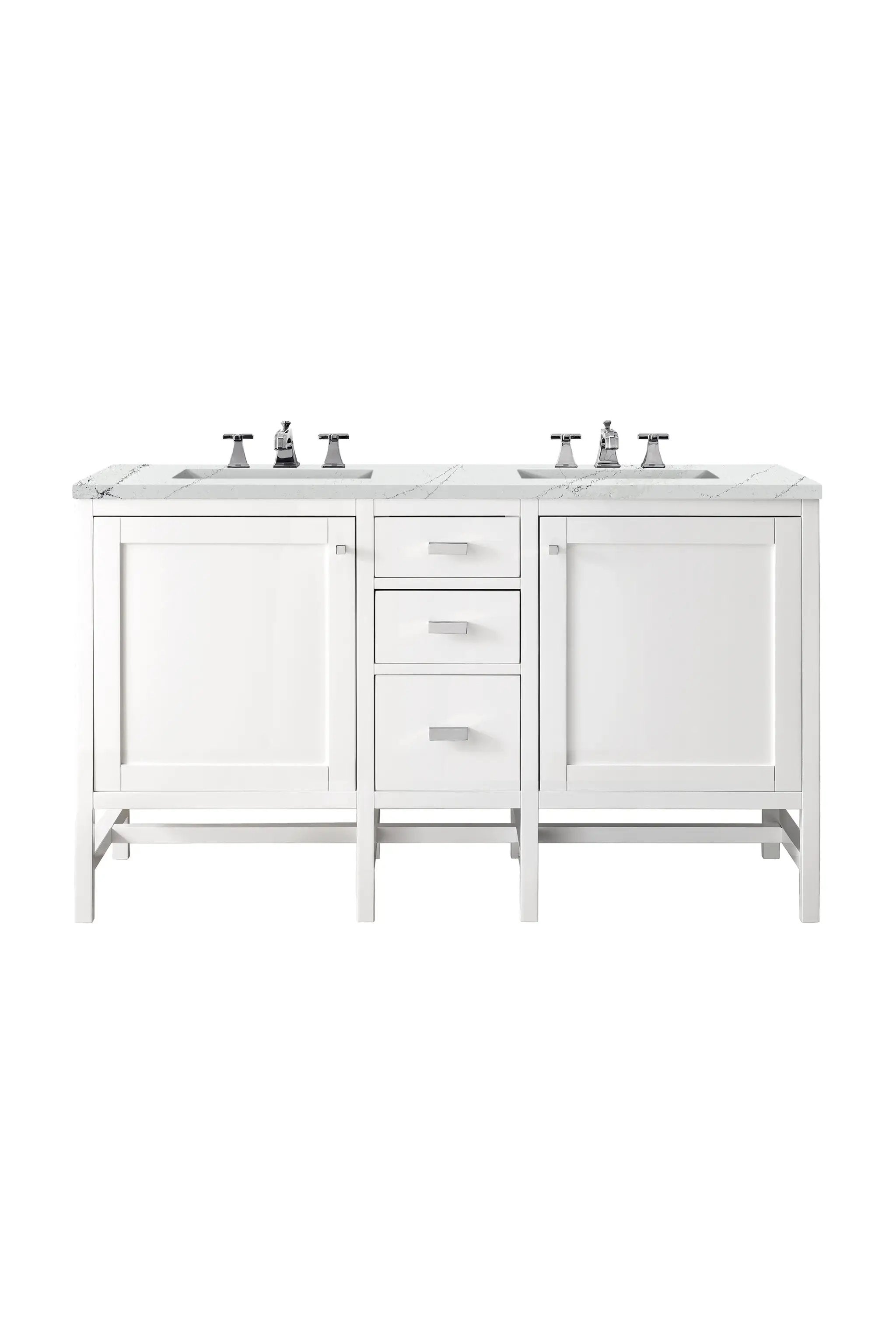 James Martin Addison 60" Double Vanity Set - Glossy White by James Martin Vanities
