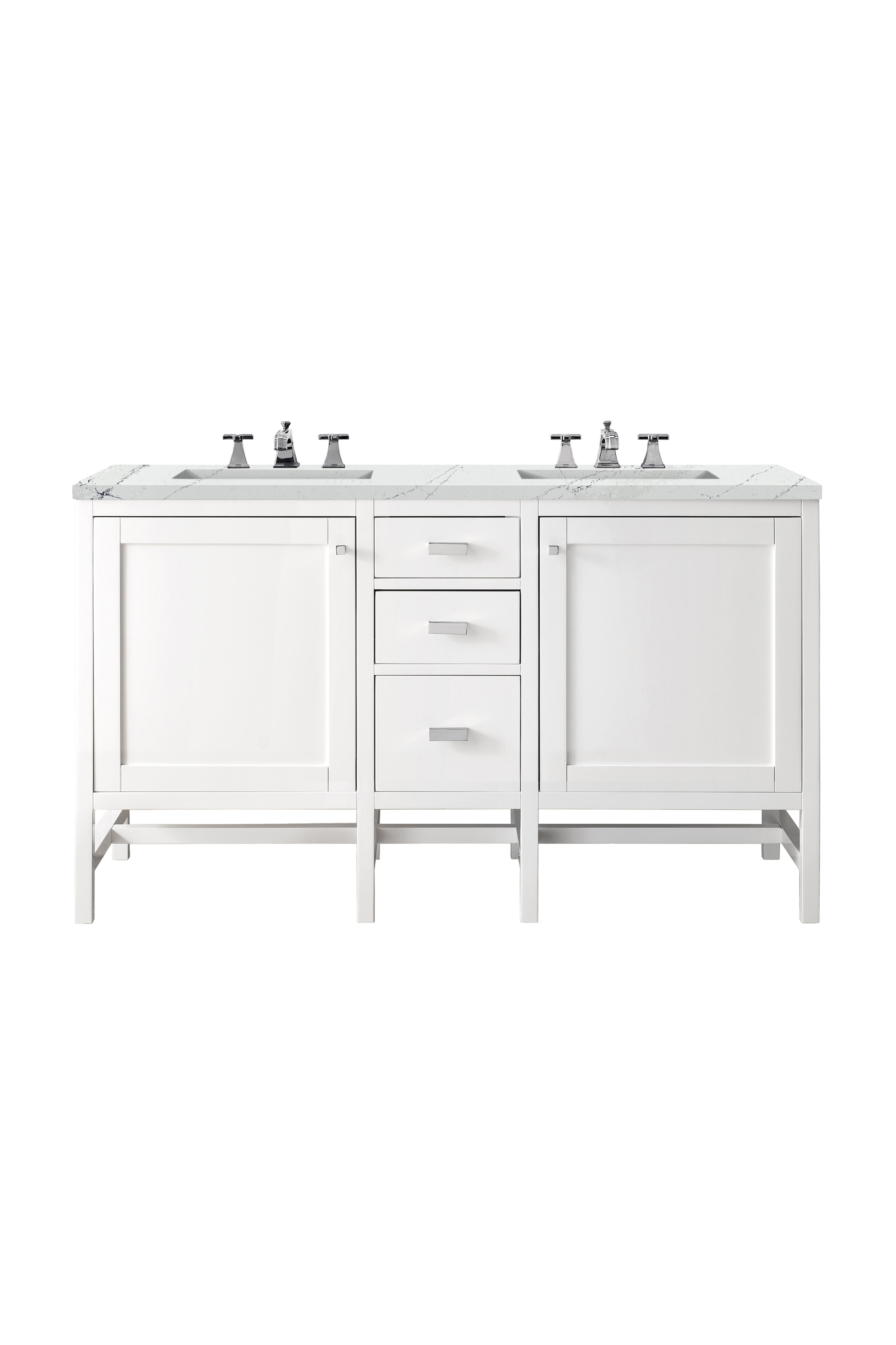 James Martin Vanities Addison 60" Double Vanity - Glossy White