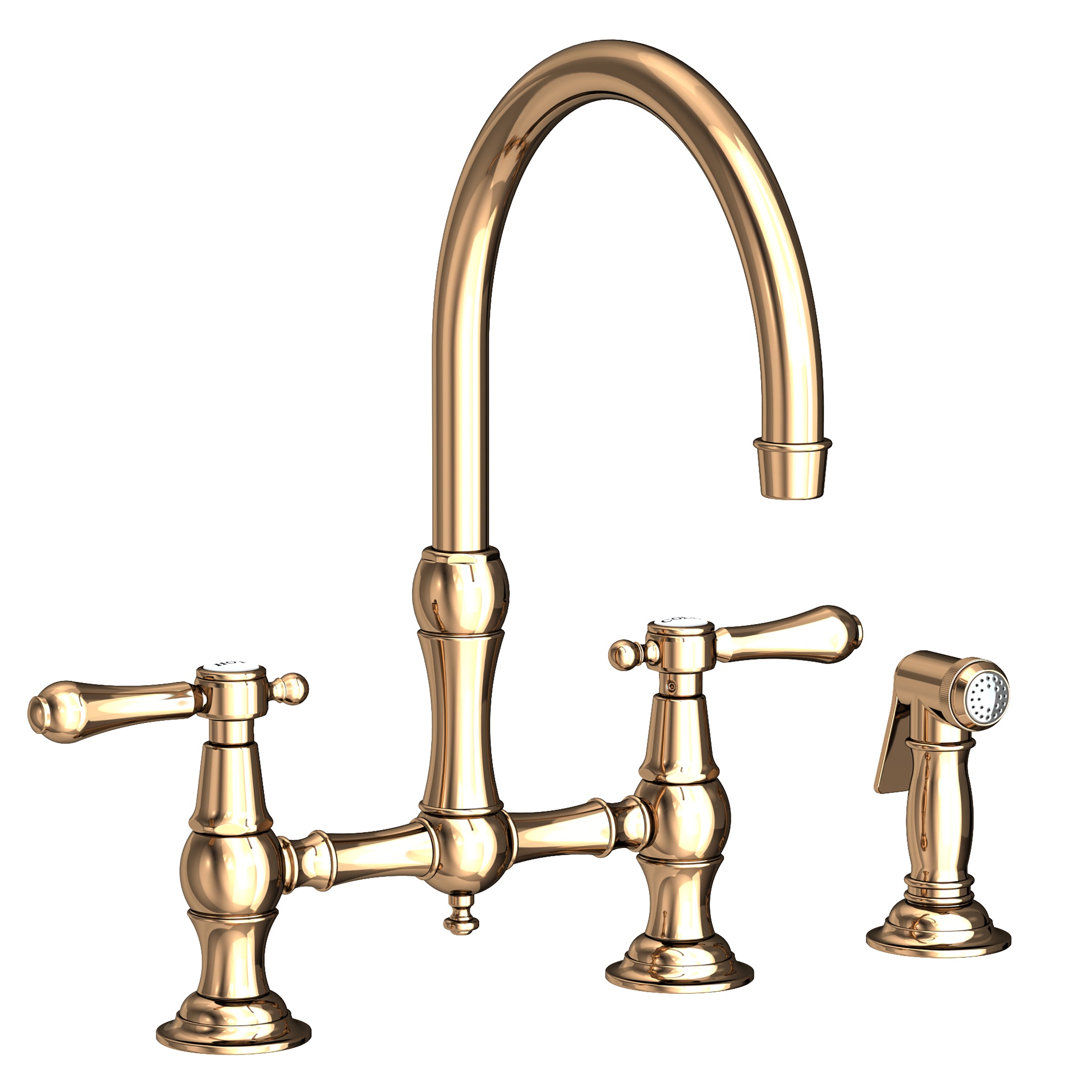 Newport Brass Chesterfield Kitchen Bridge Faucet with Side Spray