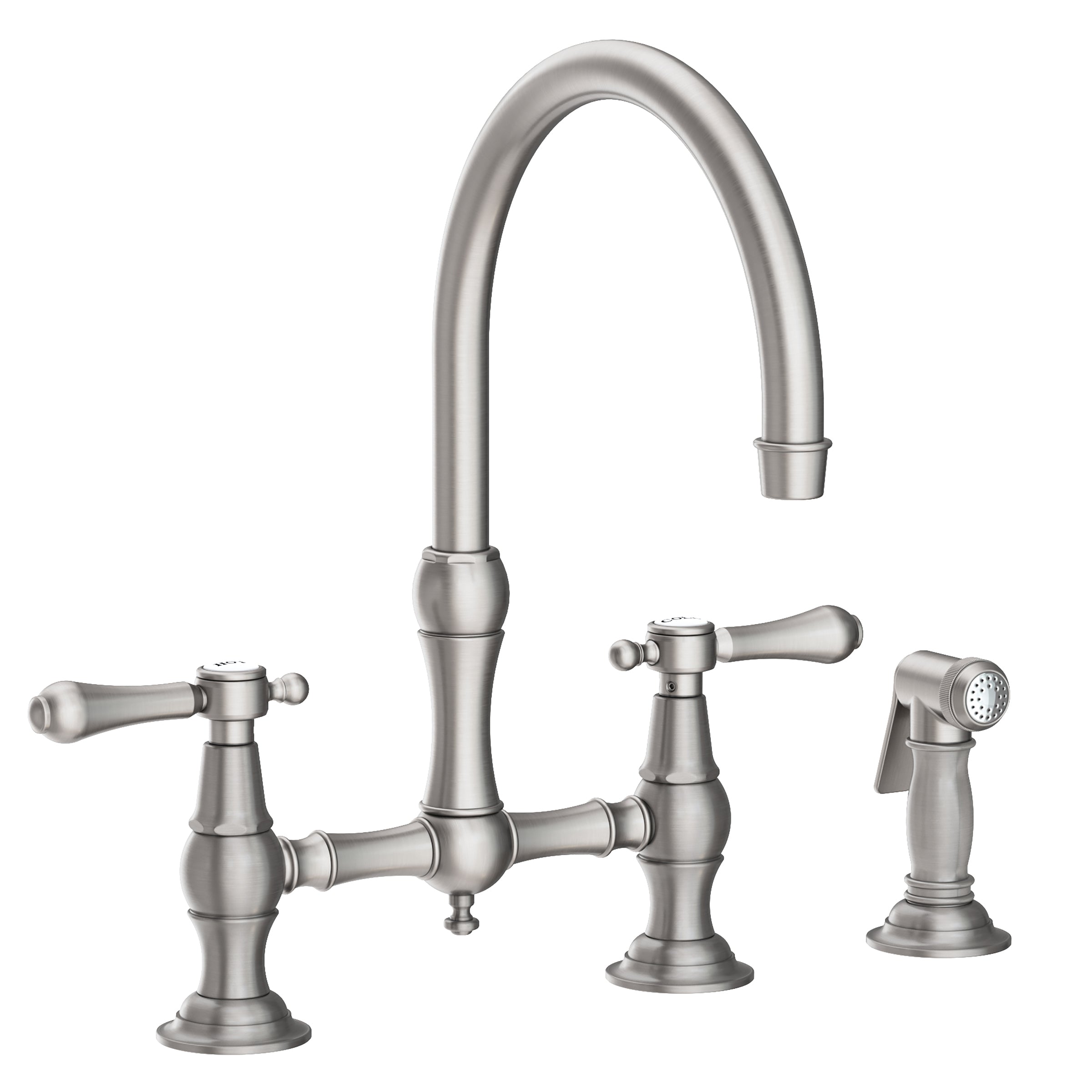Newport Brass Chesterfield Kitchen Bridge Faucet with Side Spray