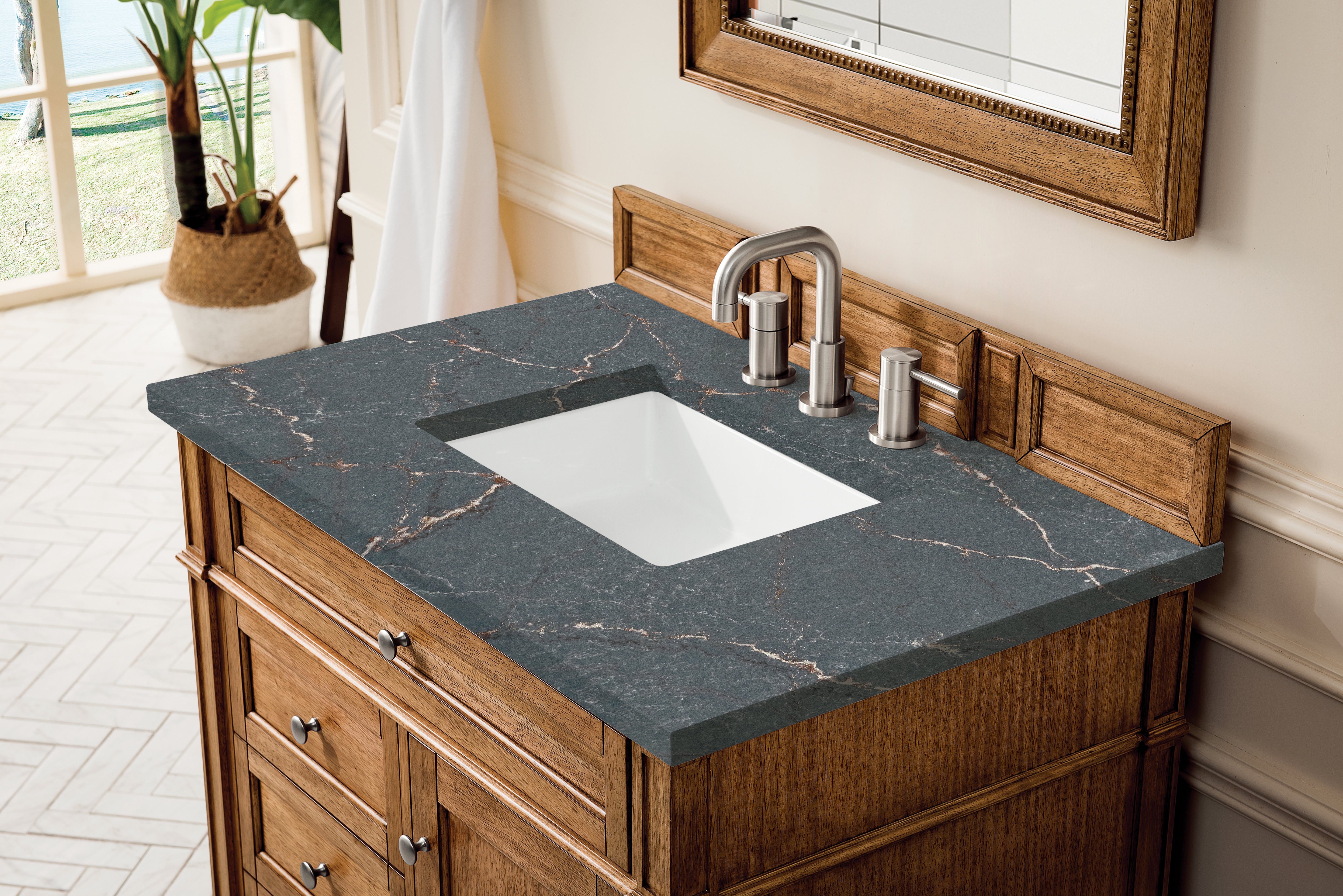 parisien bleu quartz top vanity