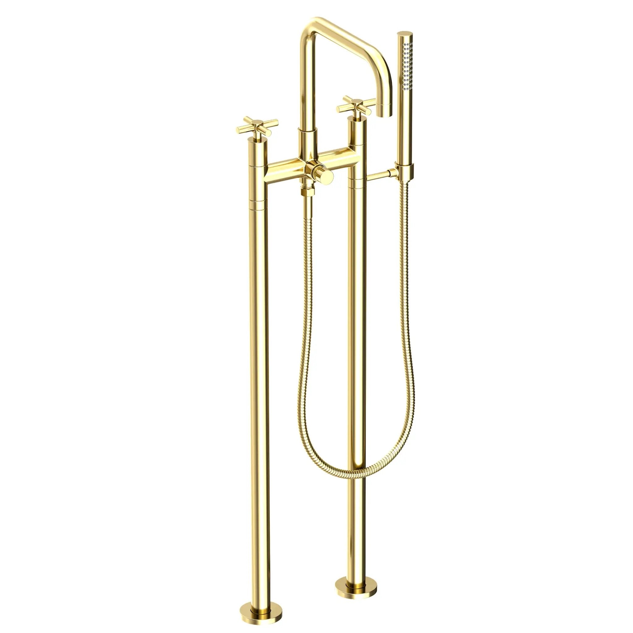 Newport Brass East Square Exposed Tub & Hand Shower Set w/Risers by Newport Brass