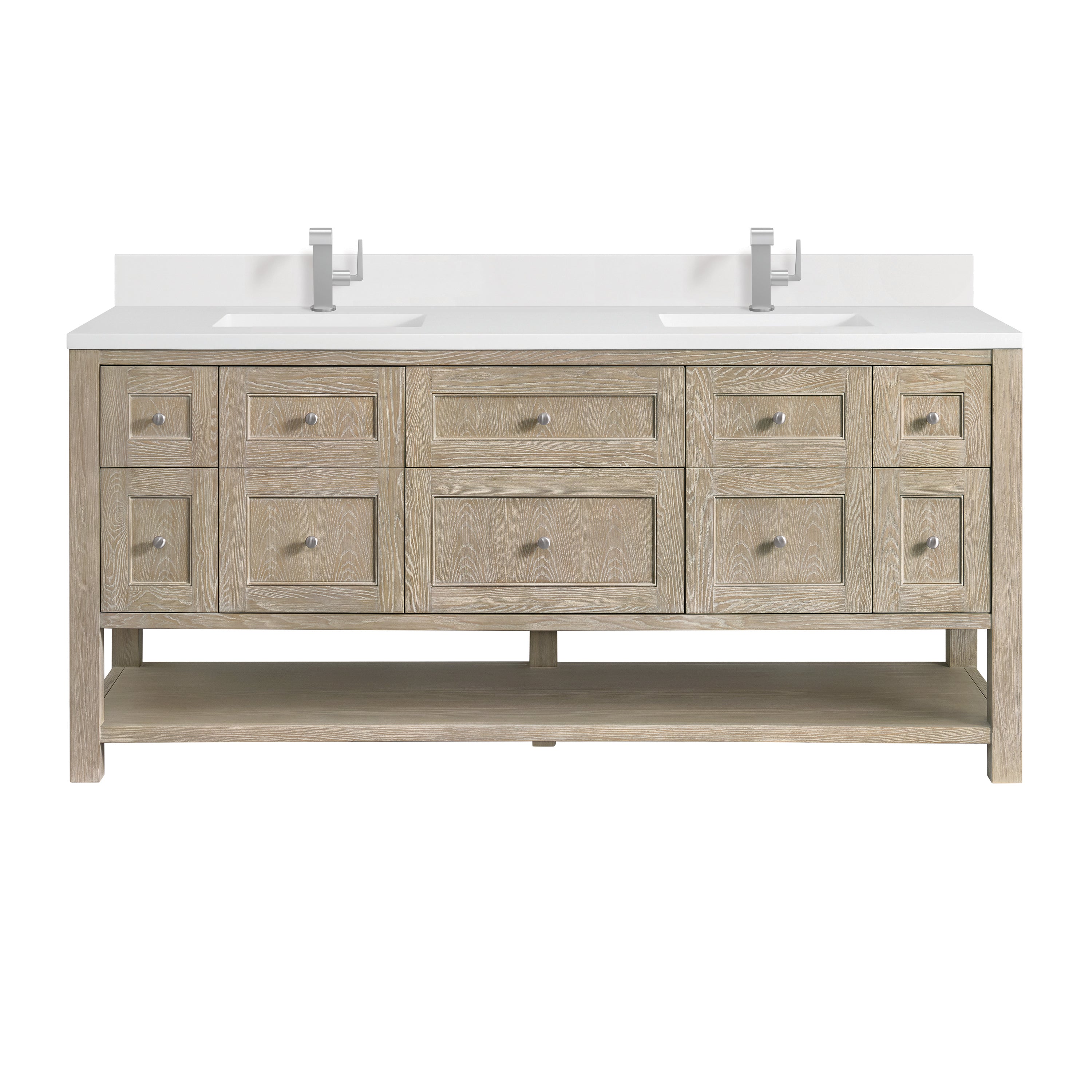 James Martin Vanities Breckenridge 72" Double Vanity - Whitewashed Oak