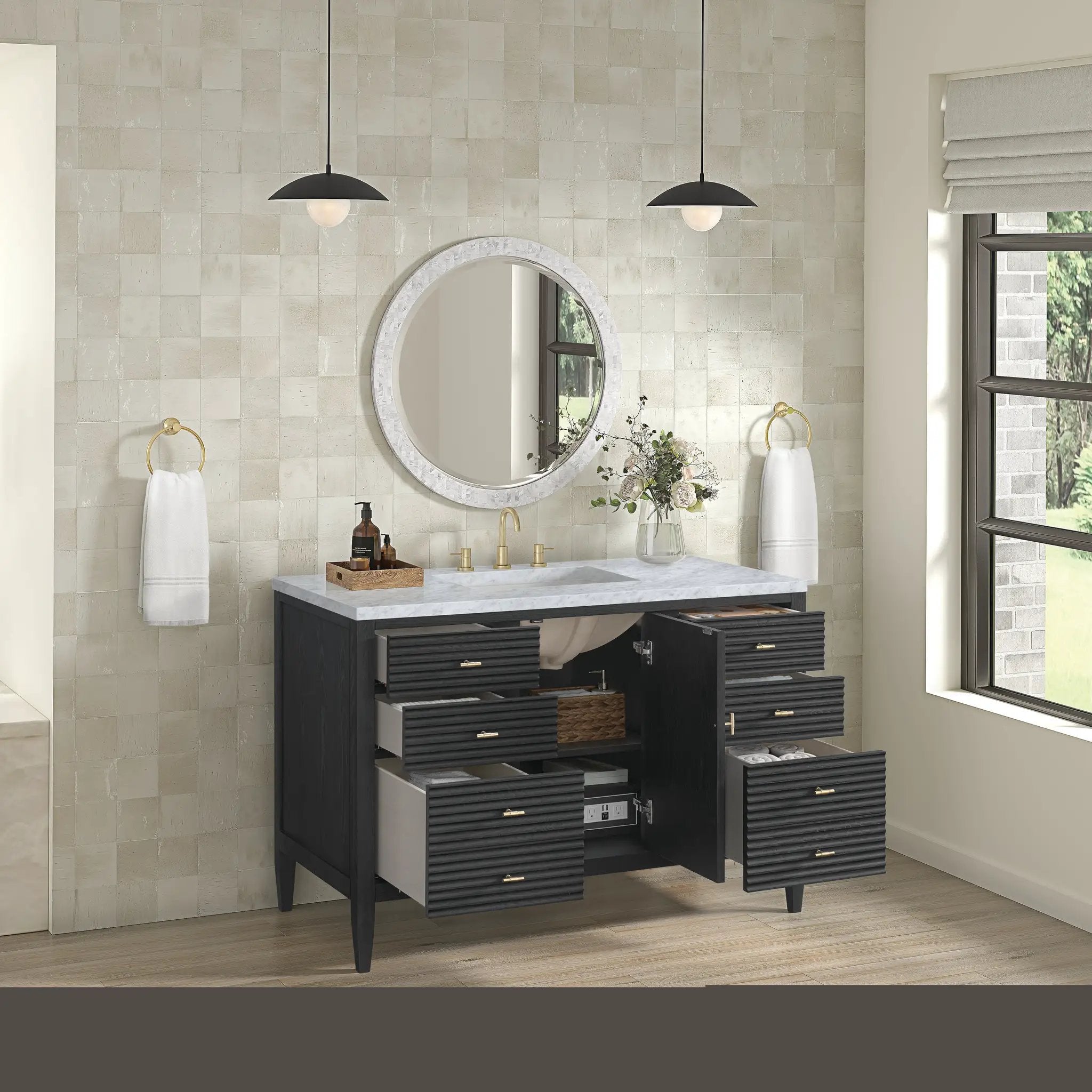 carbon oak vanity