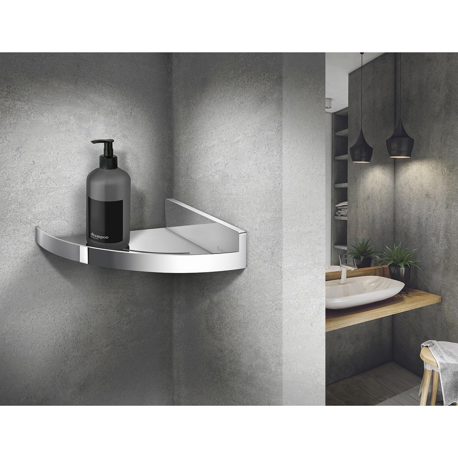 chromed stainless steel shower shelf