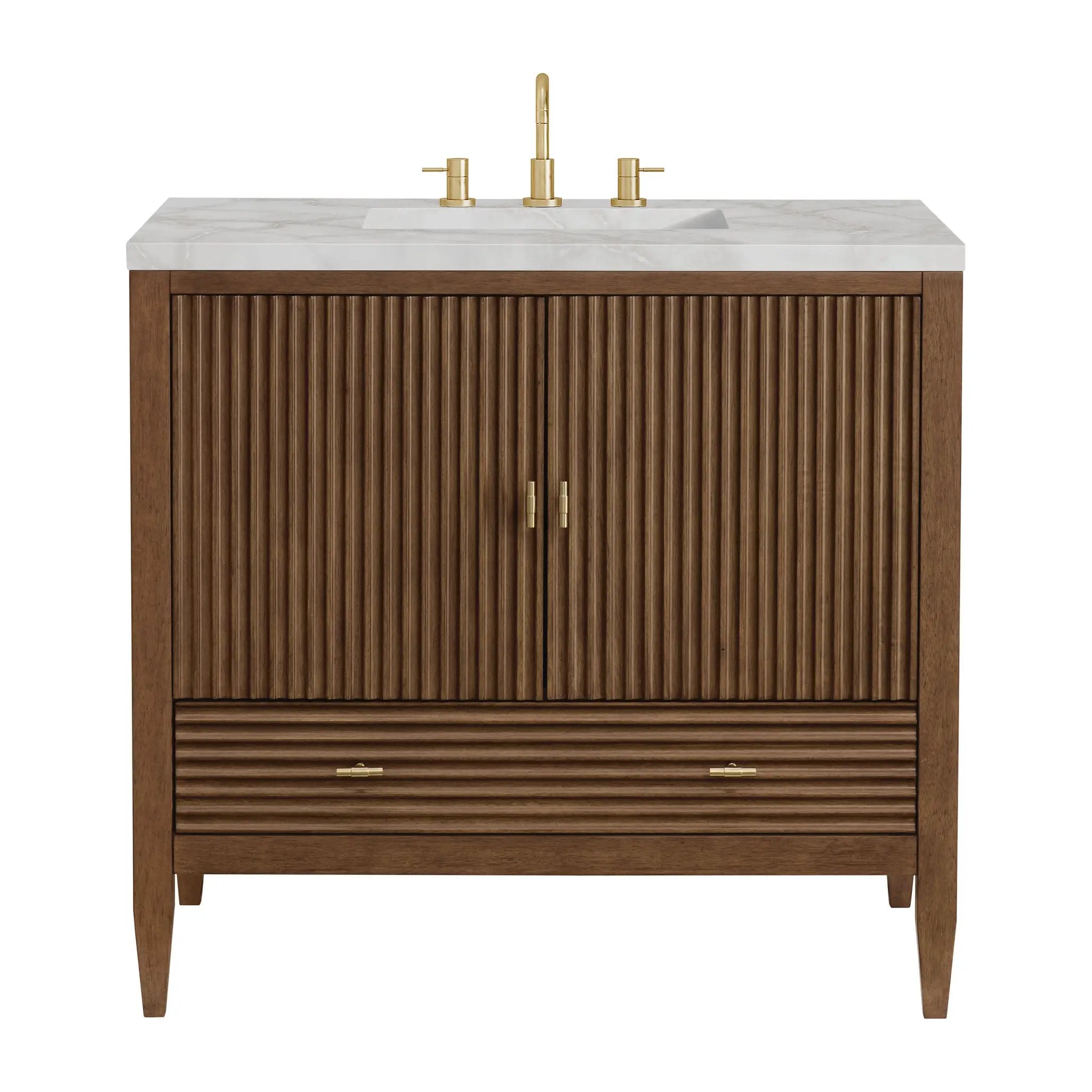 James Martin Myrrin 36" Vanity Set - Mid Century Walnut by James Martin Vanities