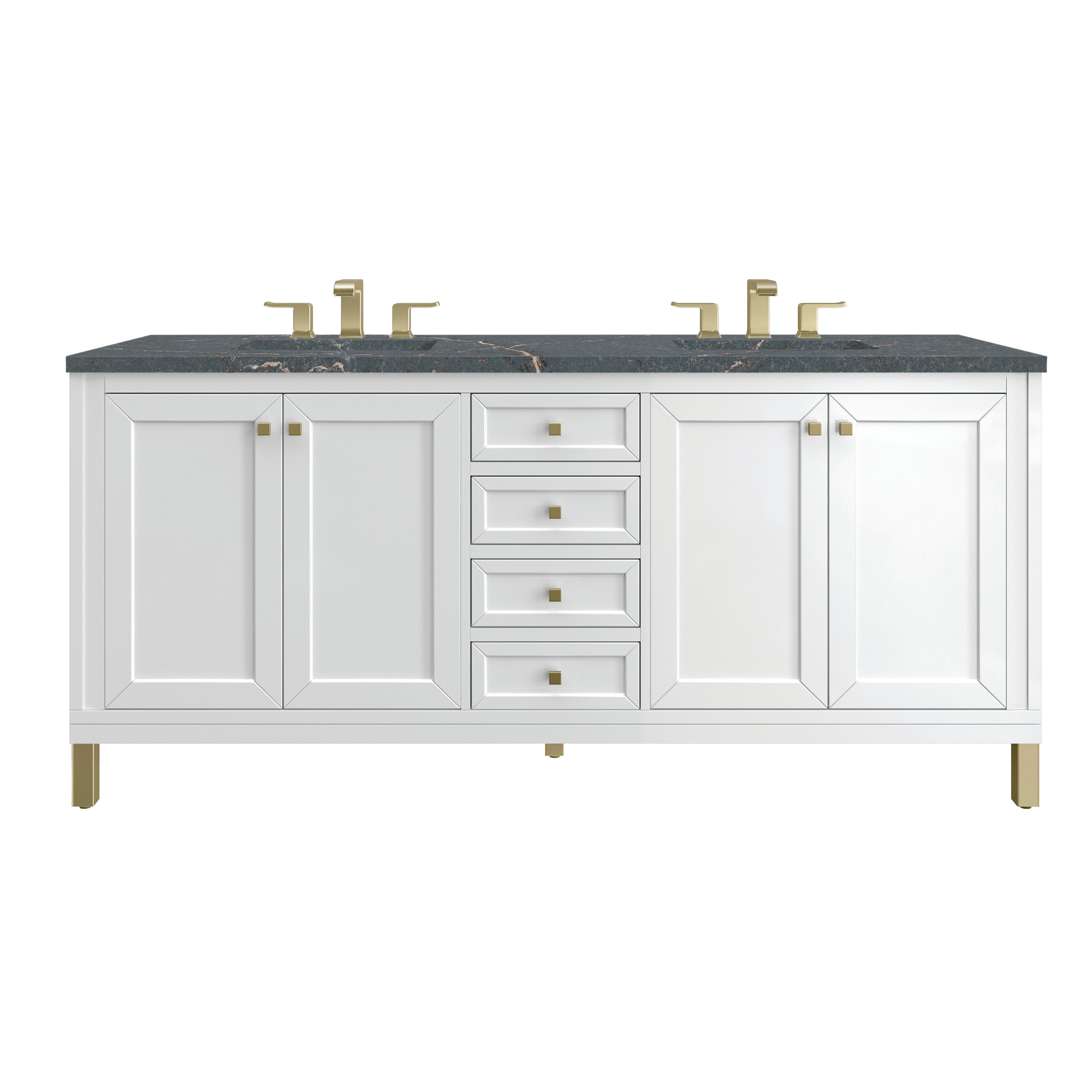 James Martin Vanities Chicago 72" Double Vanity - Glossy White