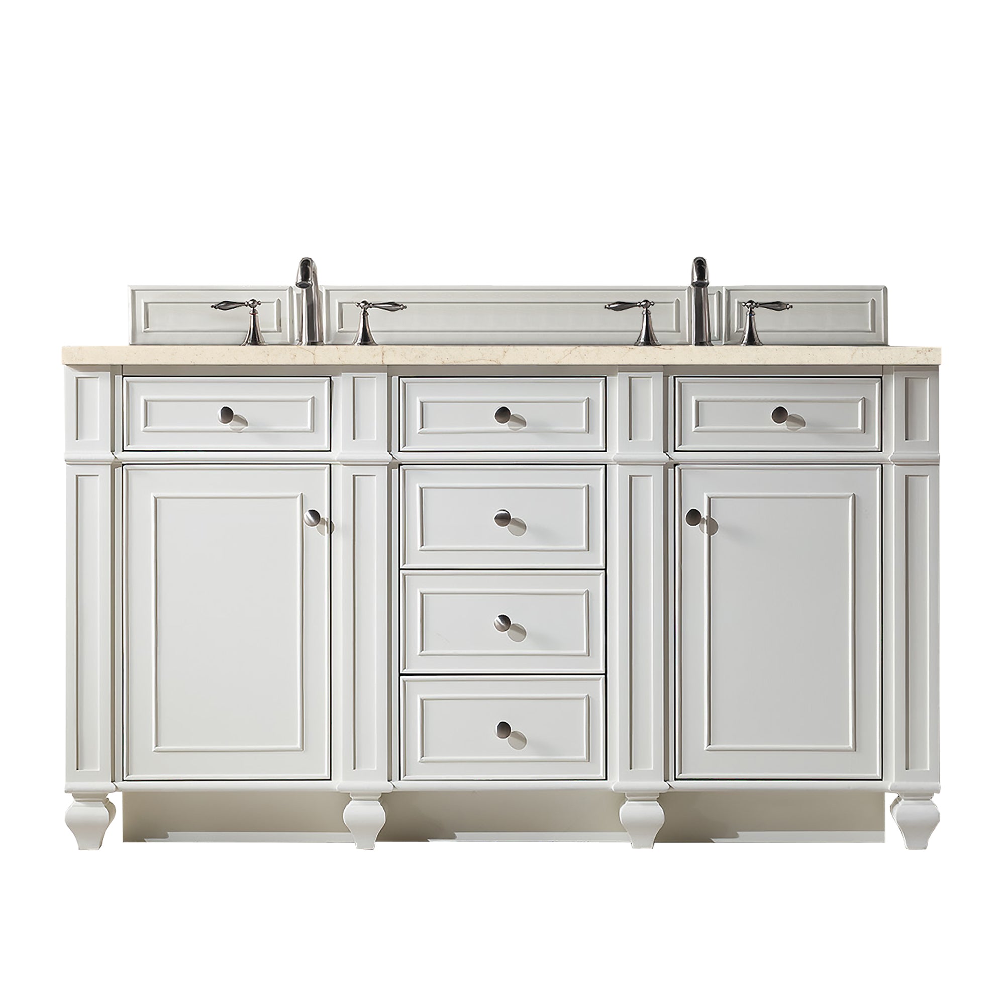 James Martin Vanities Bristol 60" Double Vanity - Bright White
